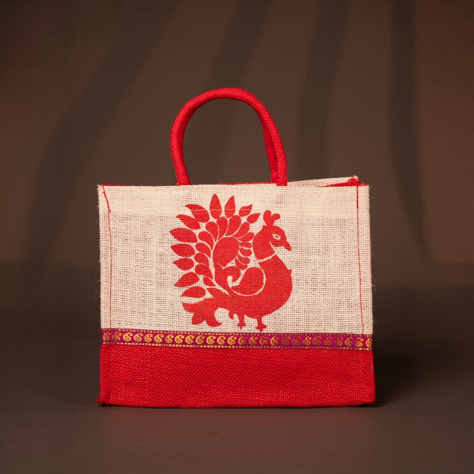 Velora Elise Rustic Heritage Jute Handbag