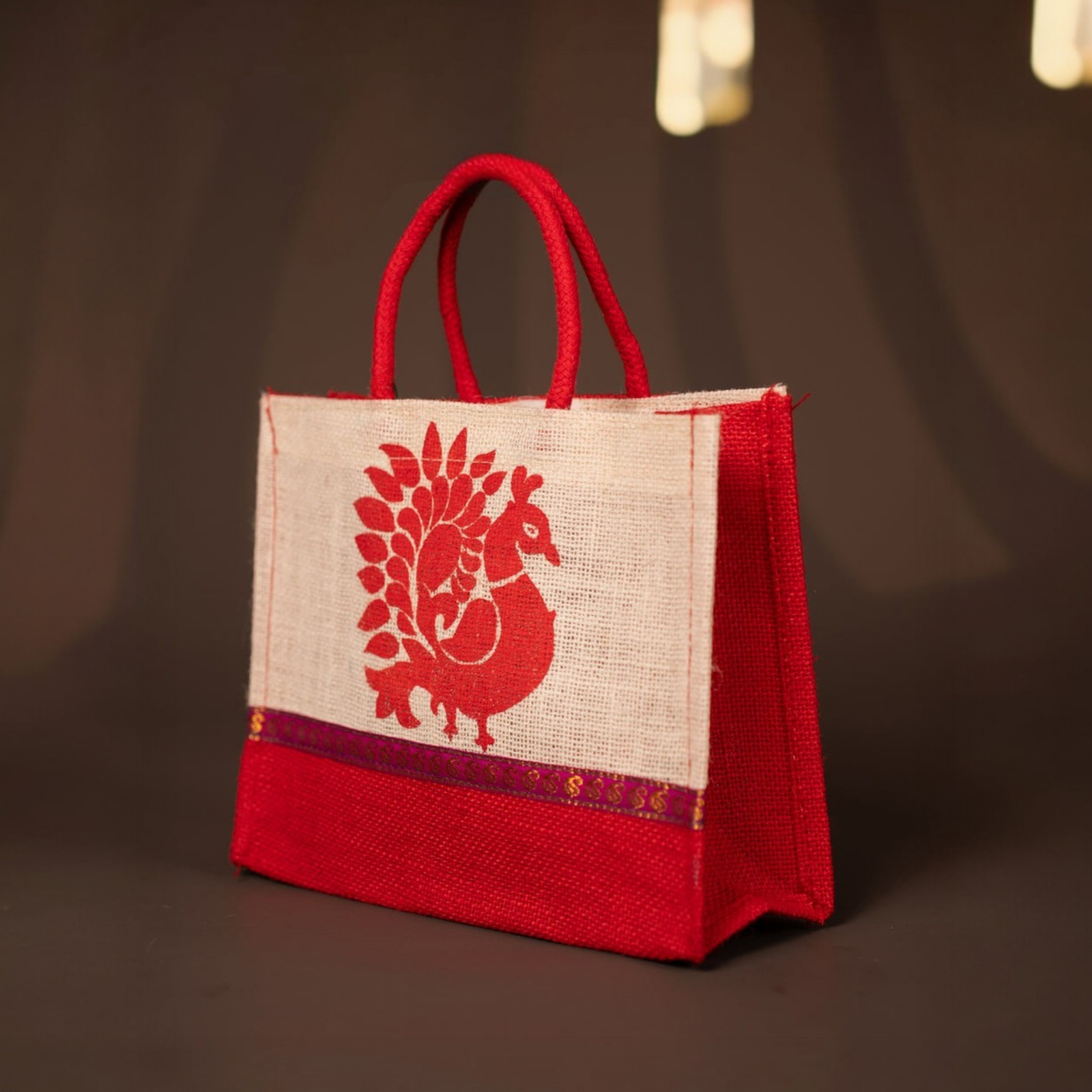 Velora Elise Rustic Heritage Jute Handbag