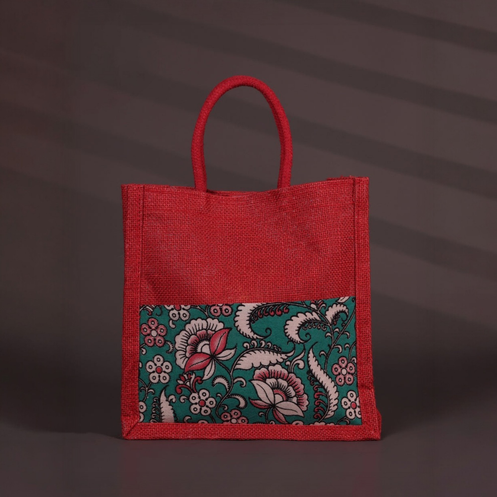 Velora Elise Floral Heritage Jute Handbag