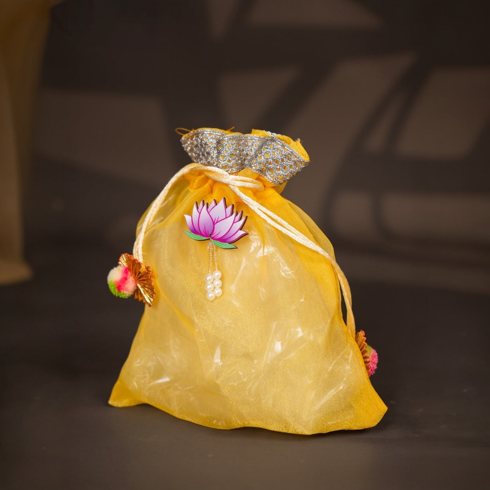 Velora Elise Golden Grace Sheer Gift Potli Bag