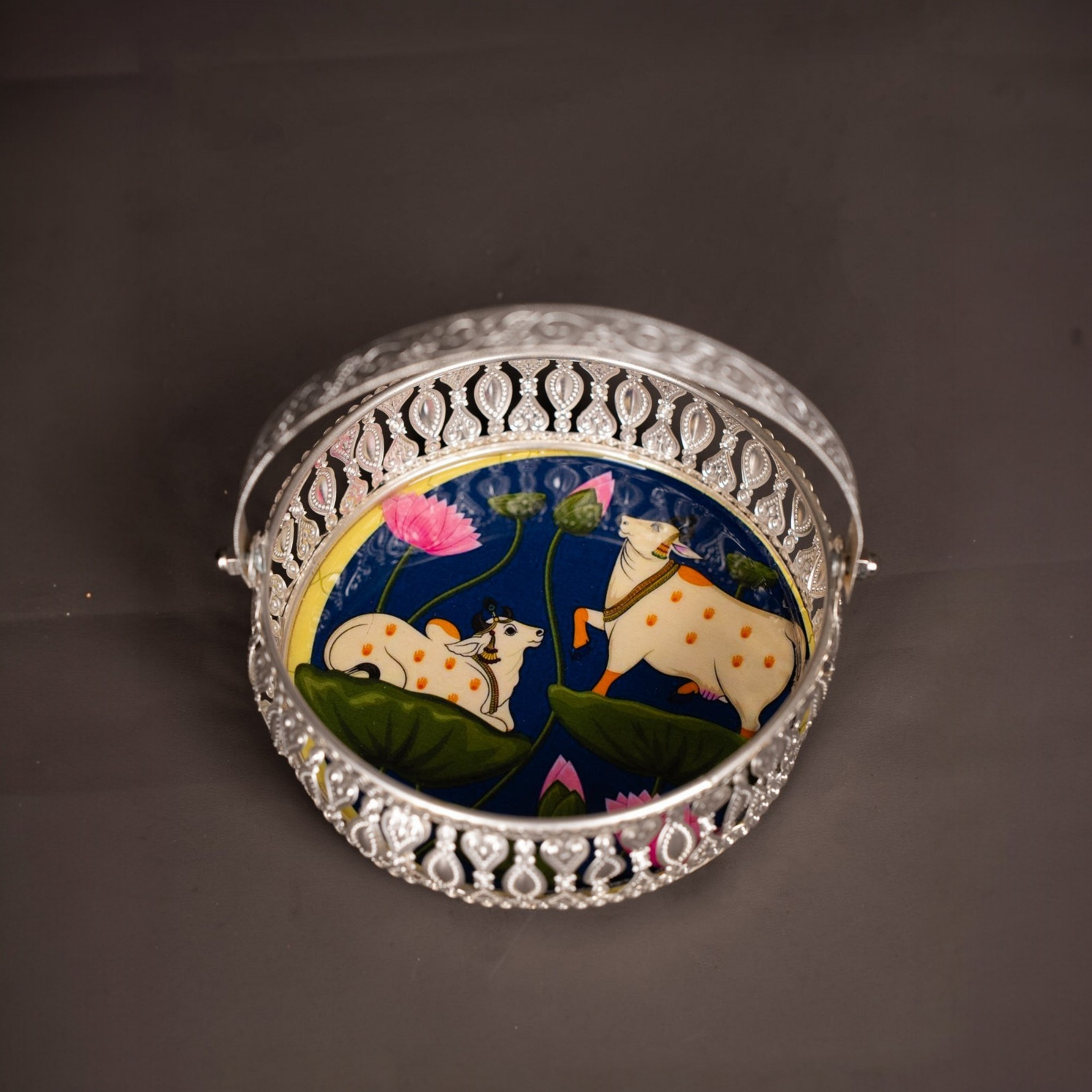 Velora Elise Divine Lotus Art Decorative Plate