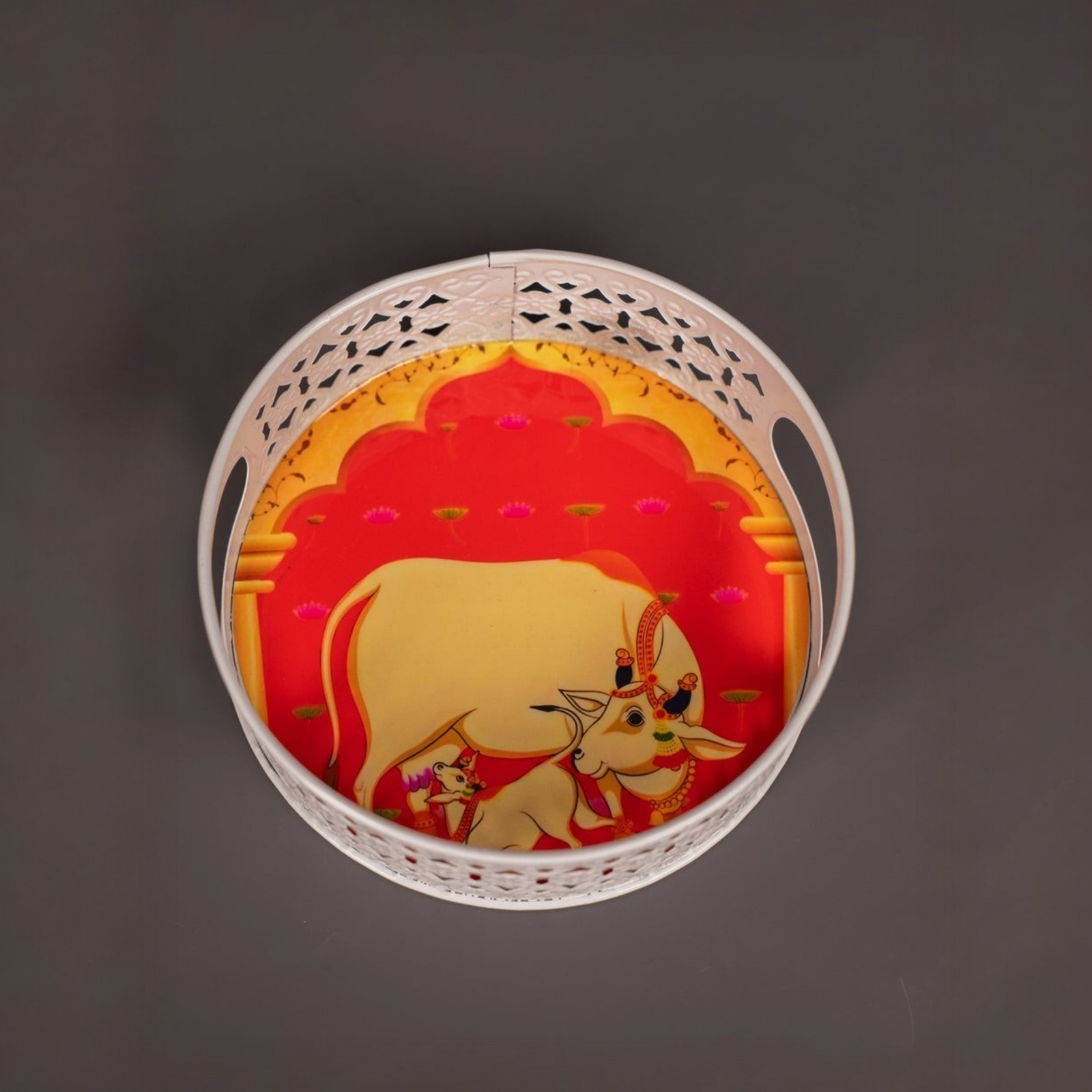 Velora Elise Sacred Kamadhenu Art Decorative Plate