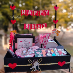 Velora Elise Birthday Memory Teddy Celebration Basket