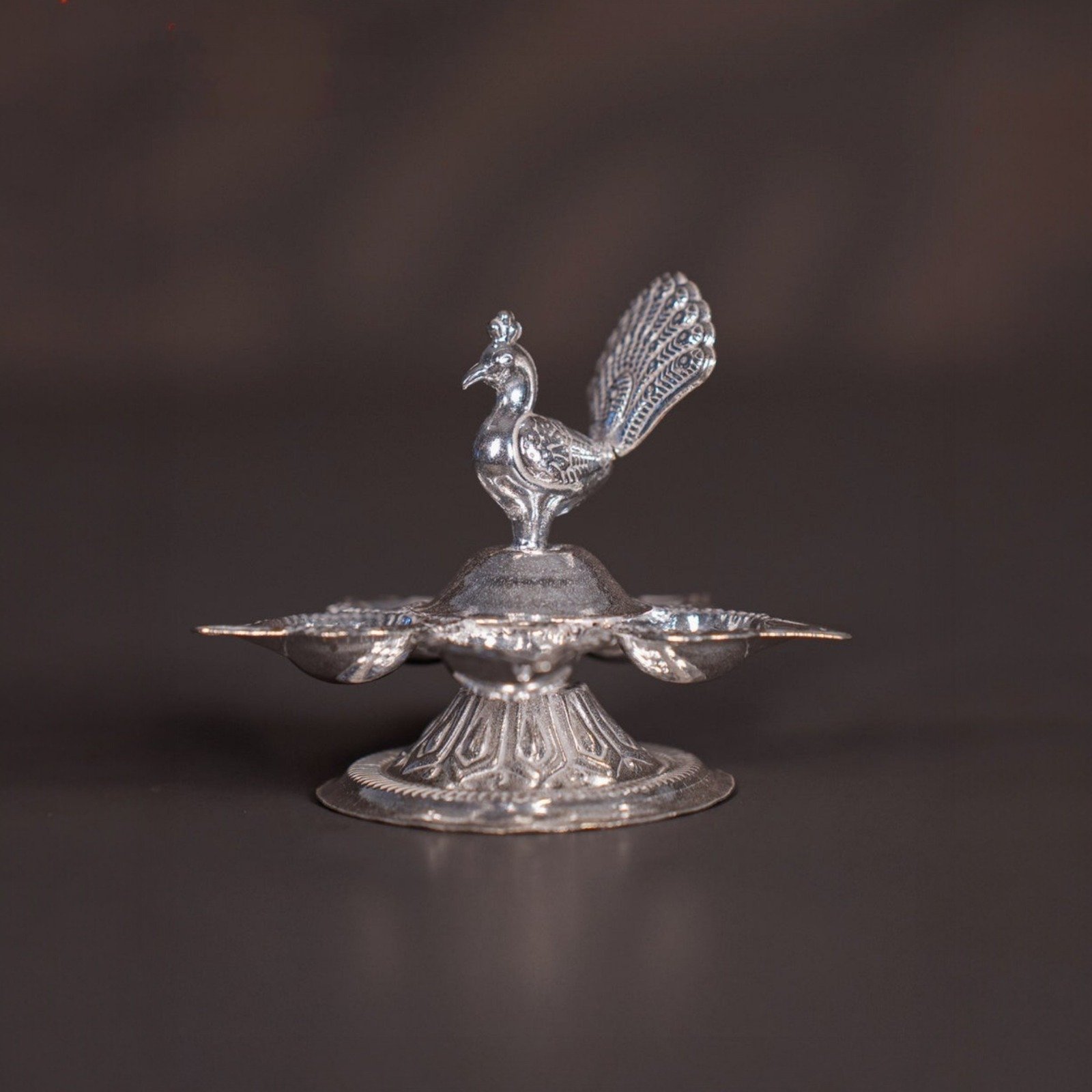 Royal Peacock Multi-Wick Diya Lamp