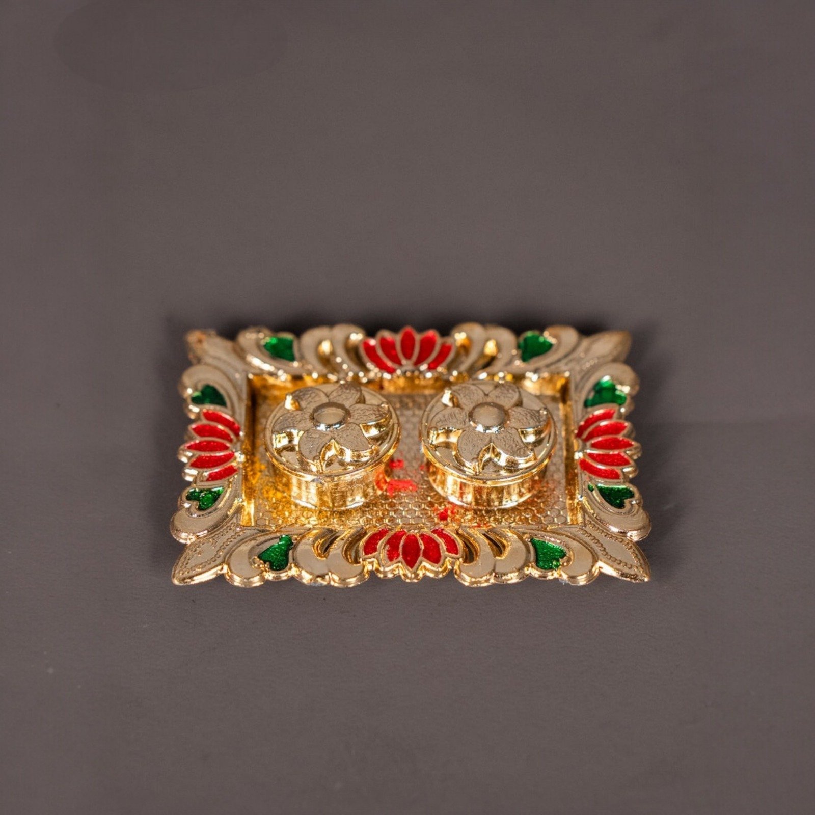 Royal Kumkum & Turmeric Pooja Tray Set