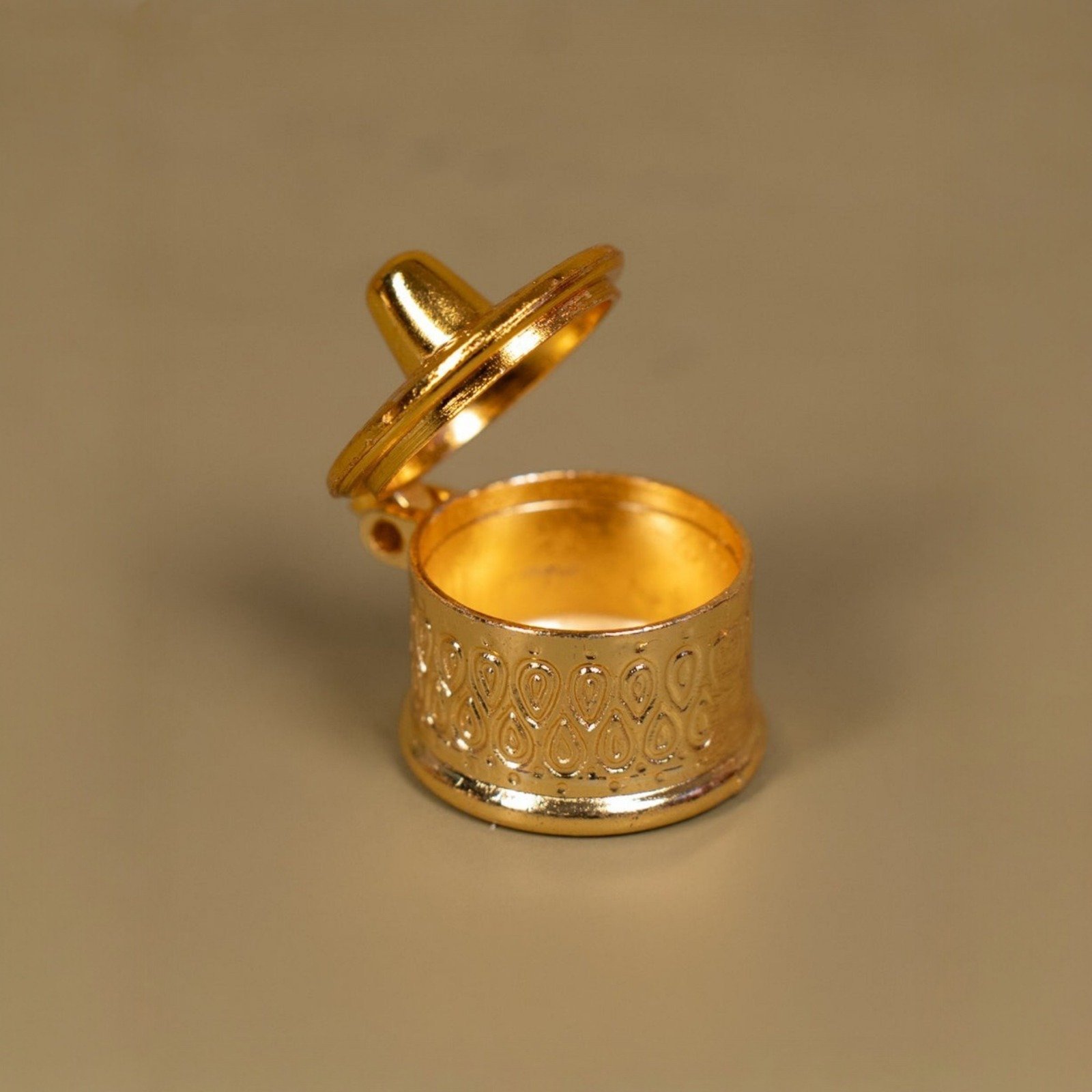Ornate Golden Kumkum Container