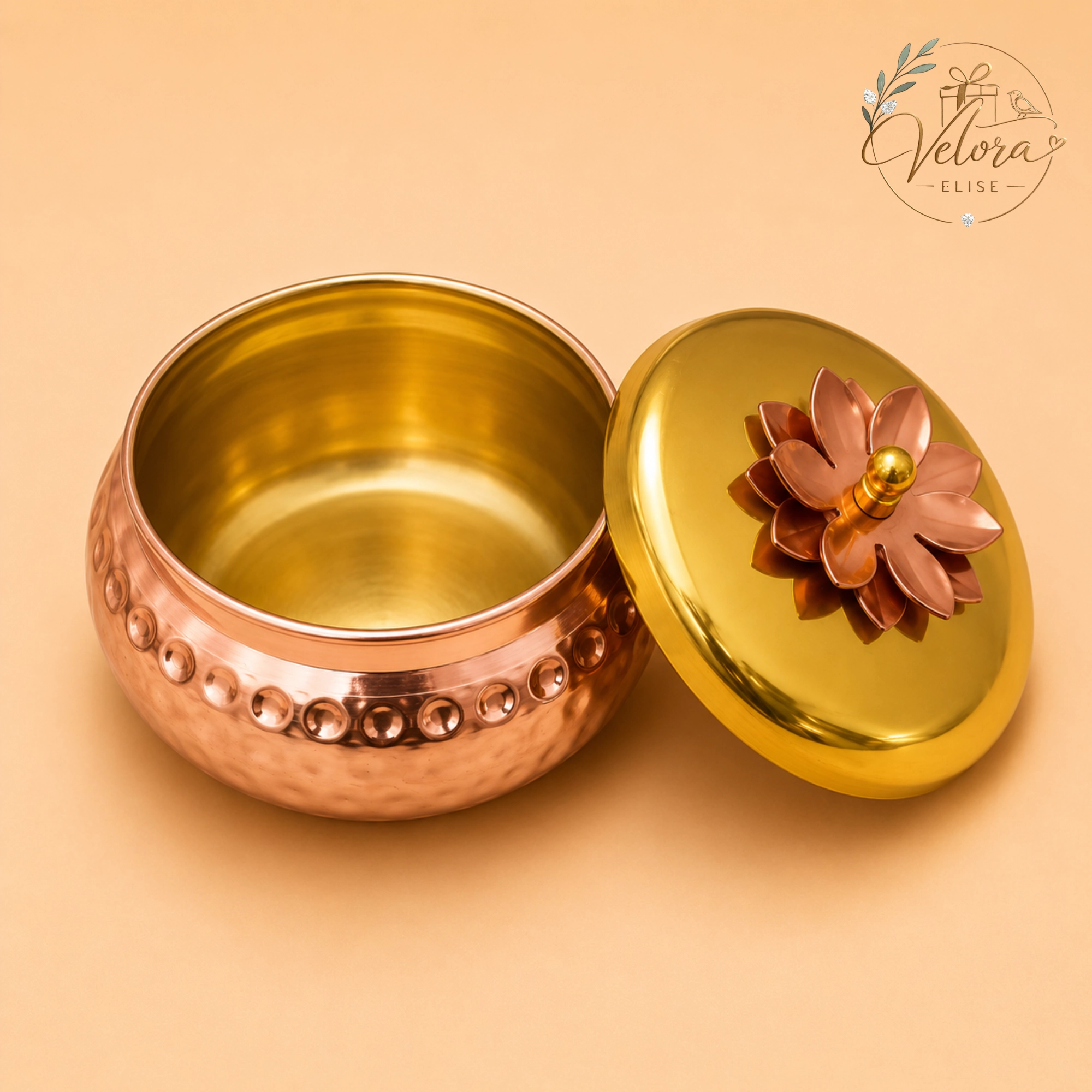 Rose Gold Lotus Jar