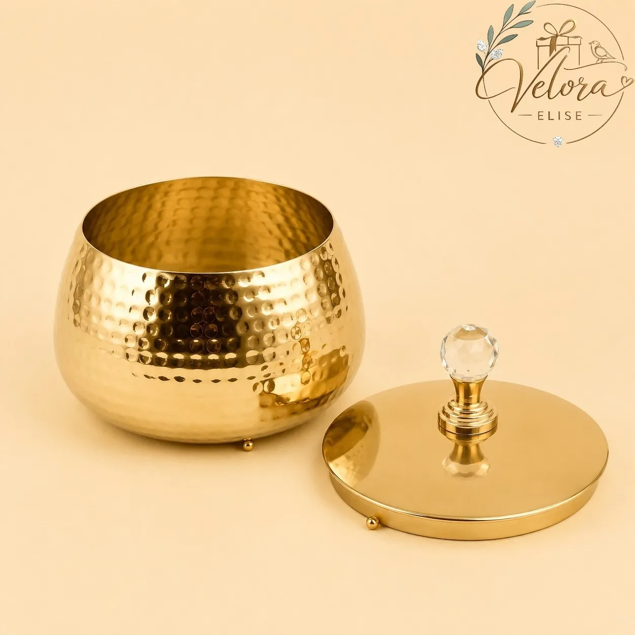 Brass Coated Metal Jar