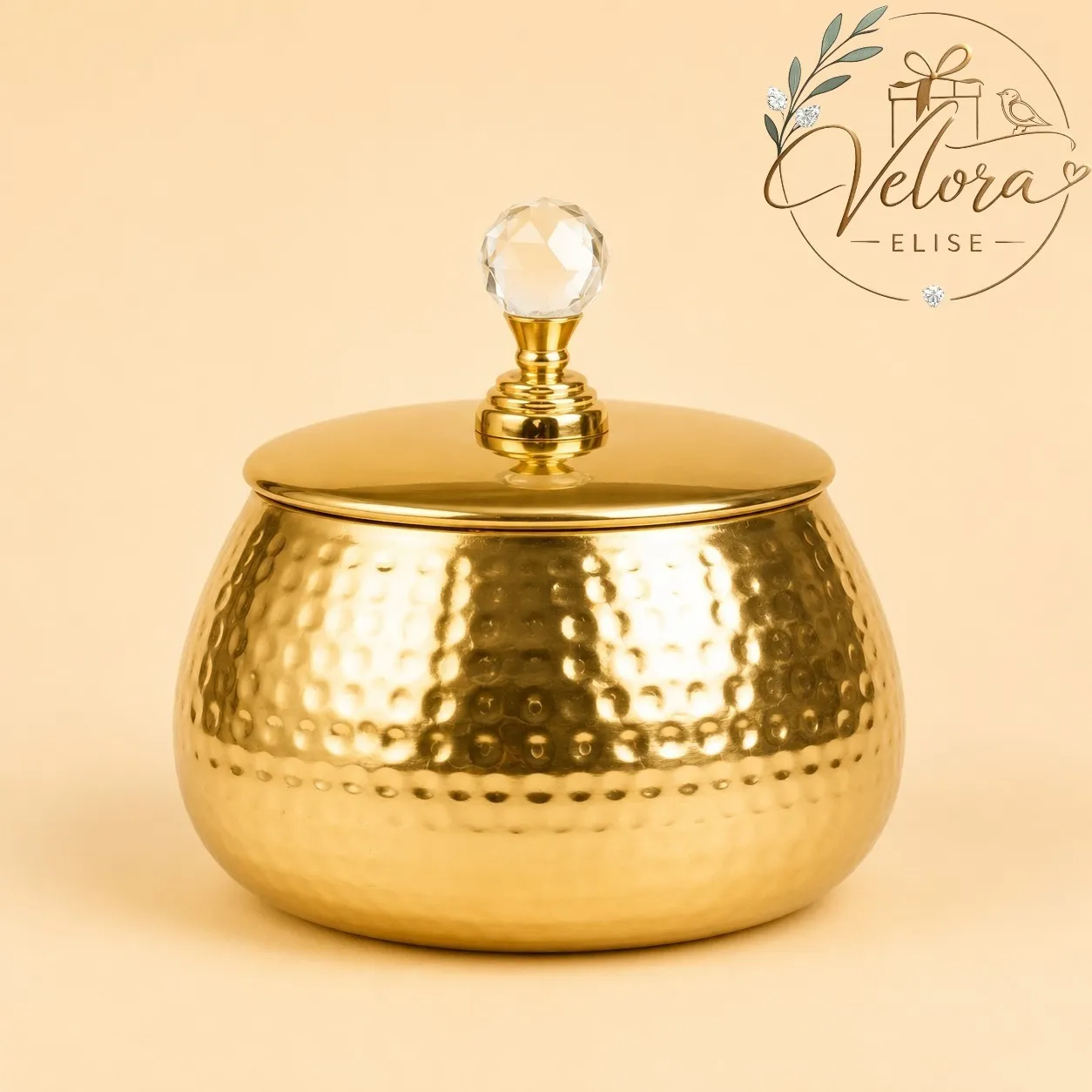 Brass Coated Metal Jar