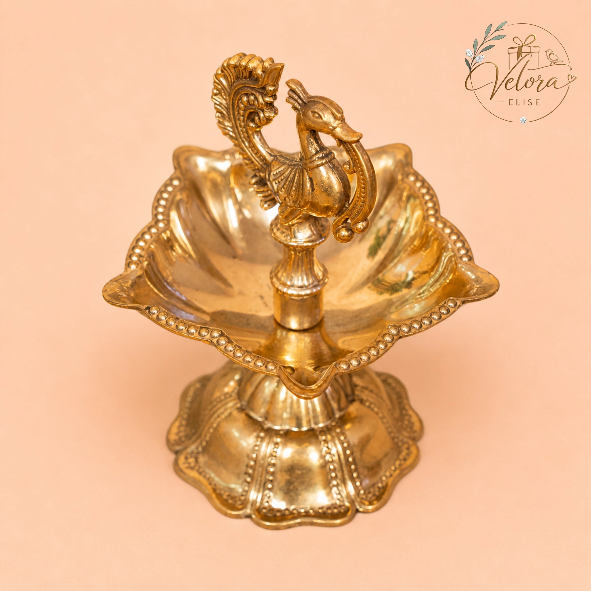 Peacock Brass Diya