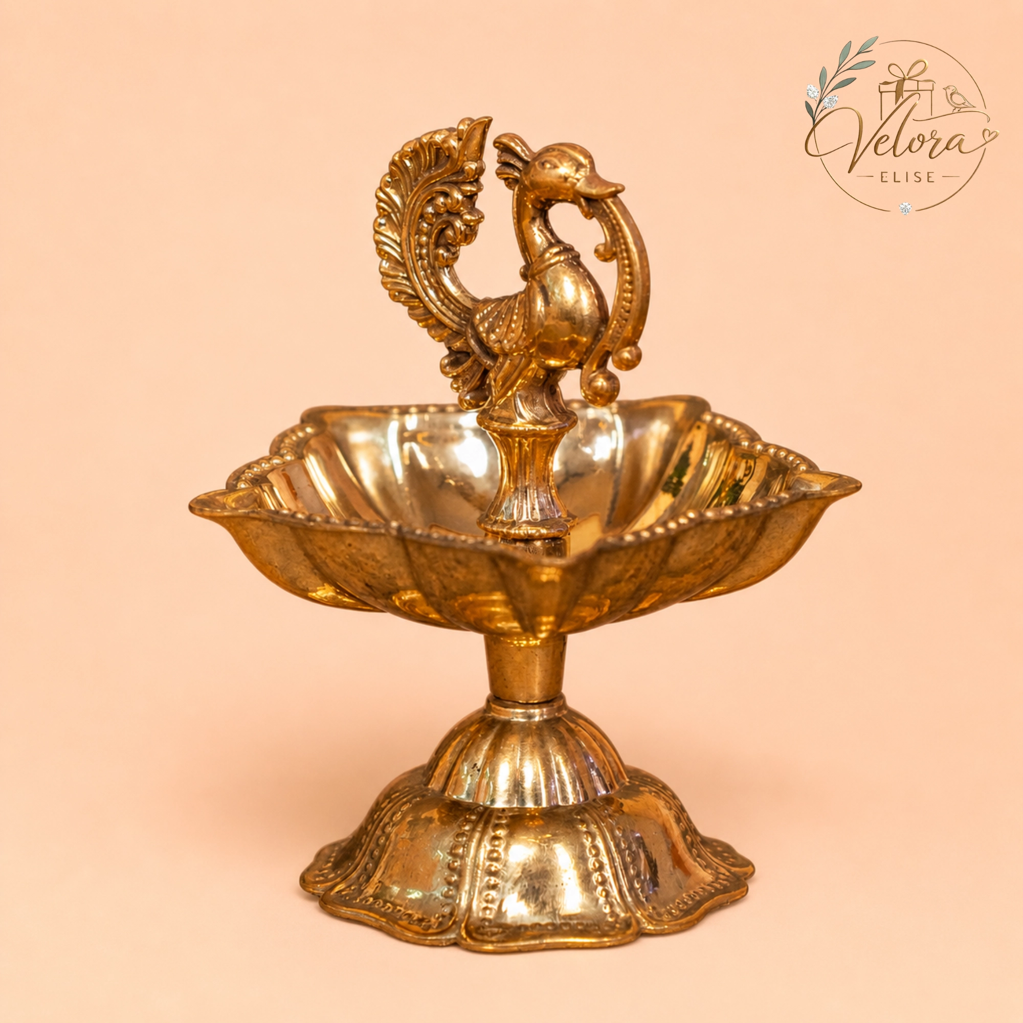 Peacock Brass Diya