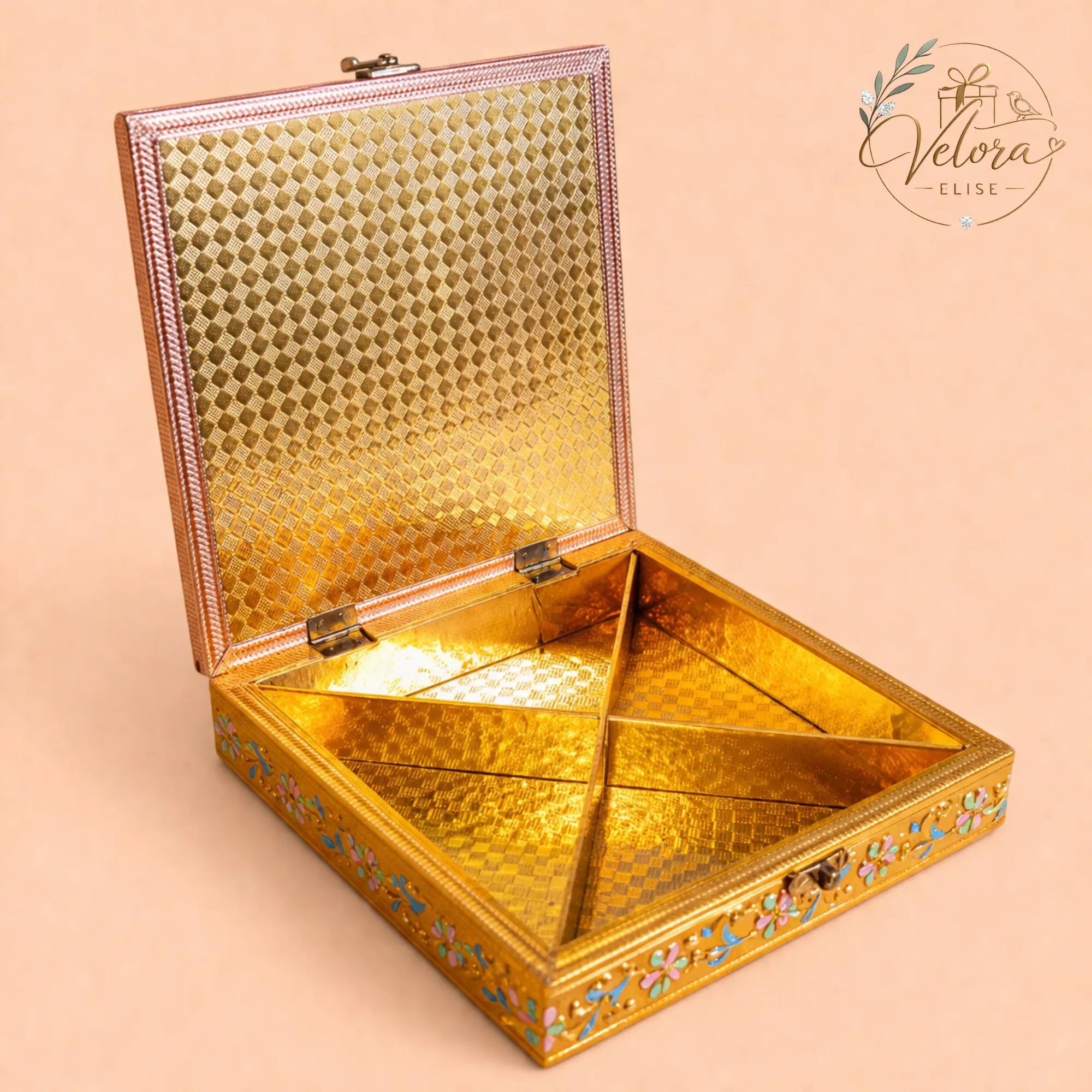 Butterfly-Design Dryfruit Box - 8 Inch