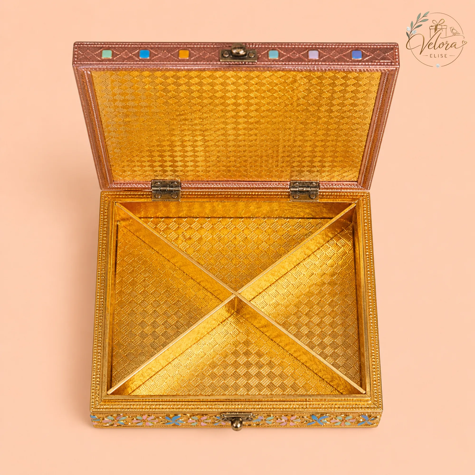 Butterfly-Design Dryfruit Box - 8 Inch