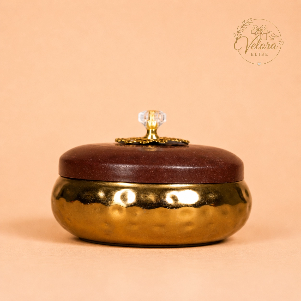 Golden Metal with Brown Lid