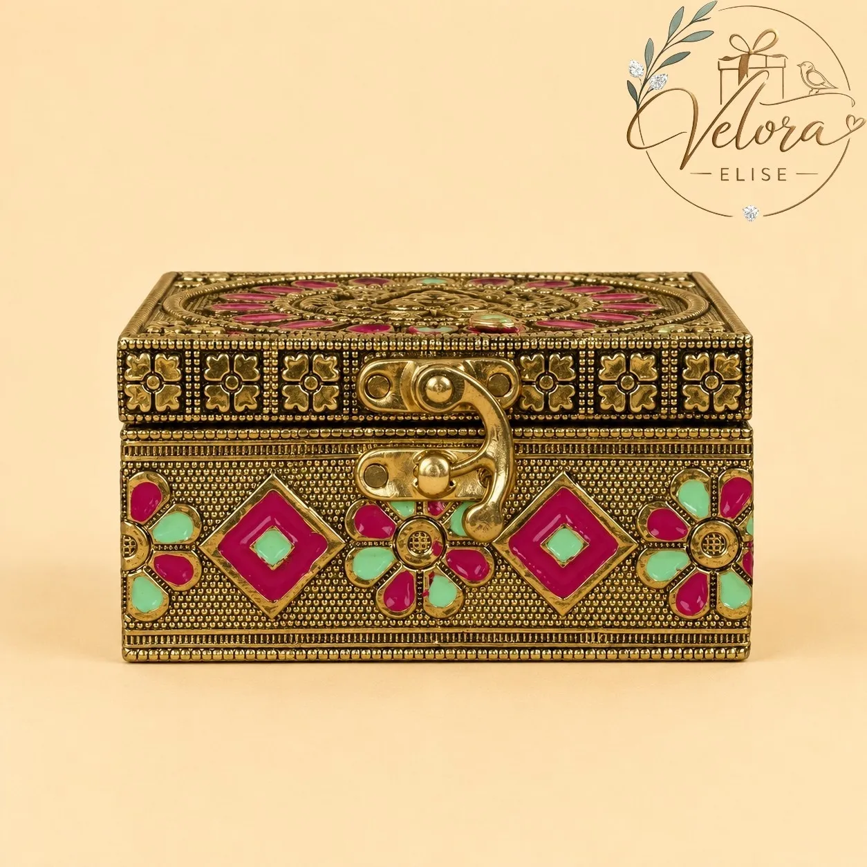 Meenakari Jewelry Box Pink