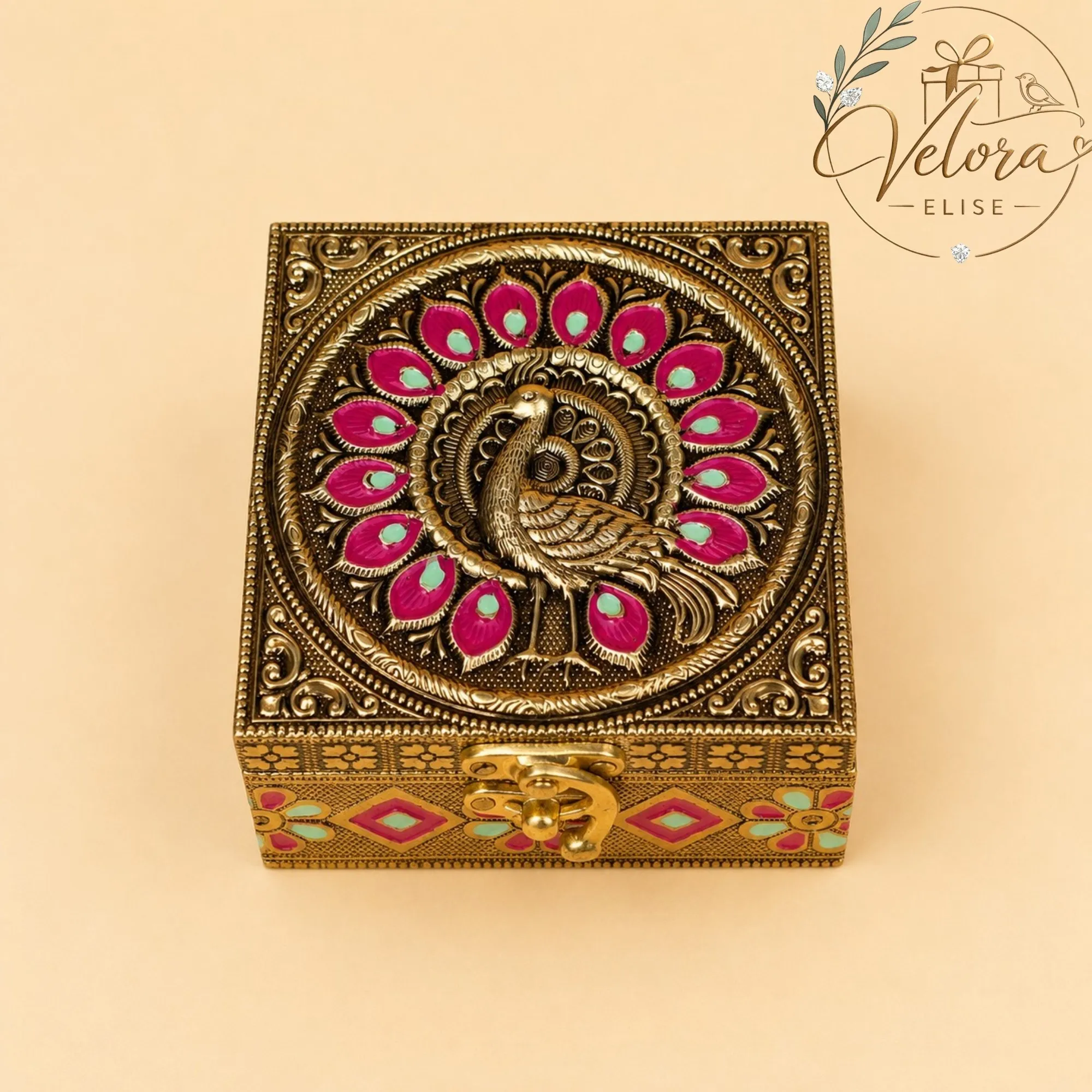 Meenakari Jewelry Box Pink