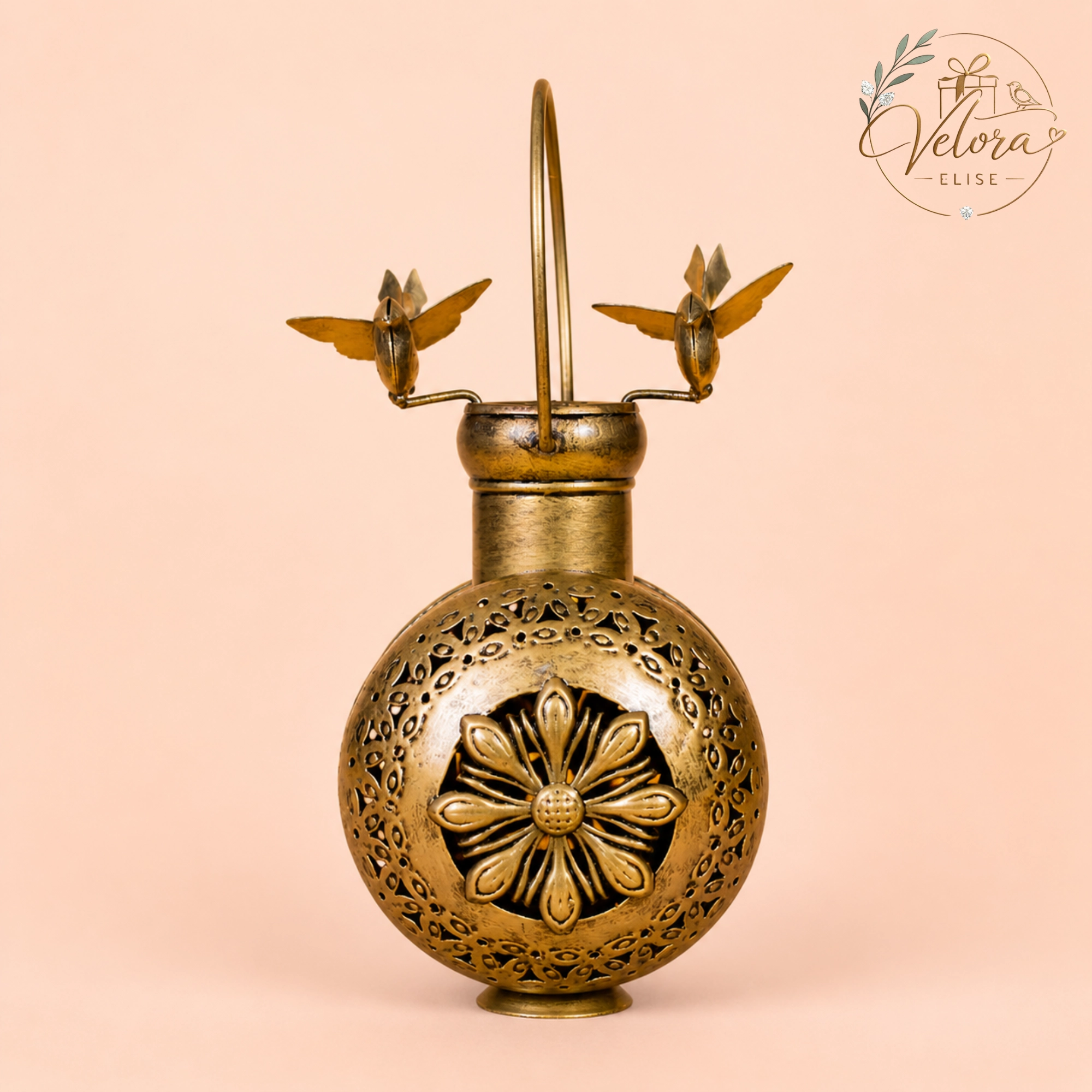 Metal Spin Lota Bird T-Light - 9 Inch