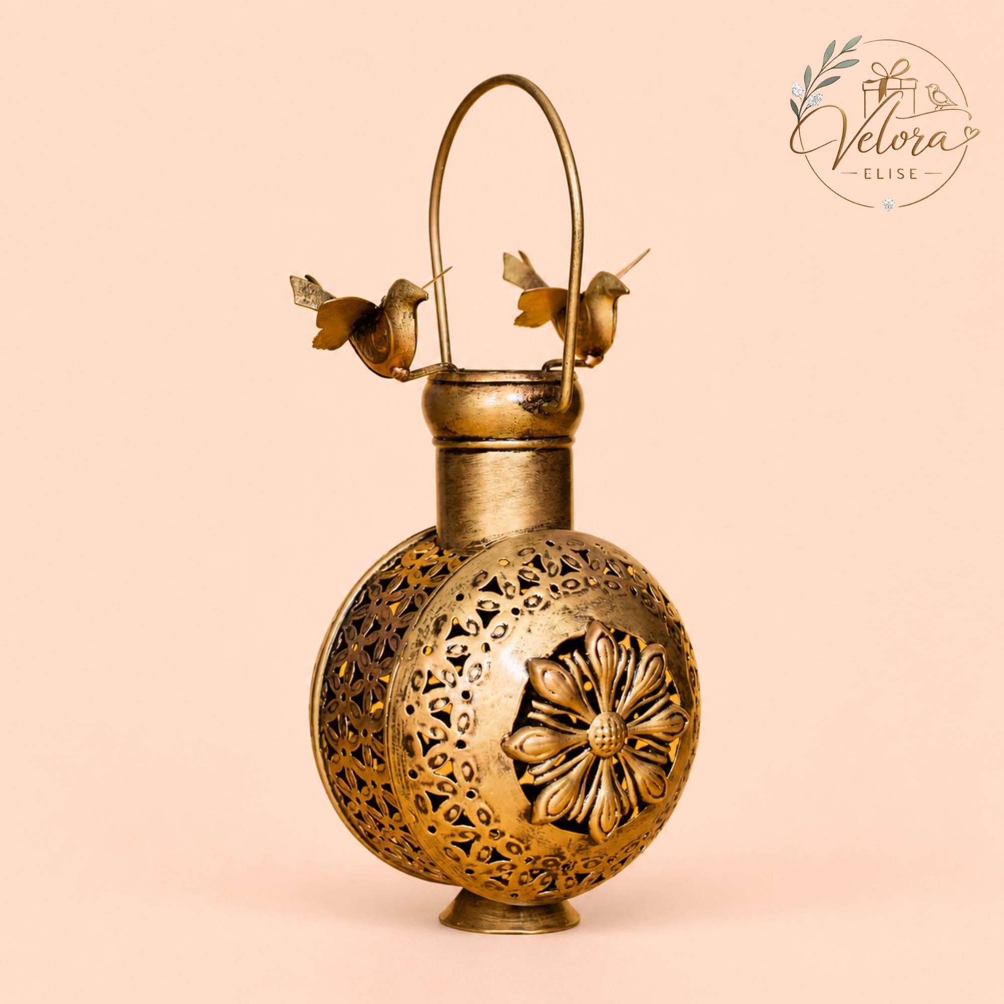 Metal Spin Lota Bird T-Light - 9 Inch