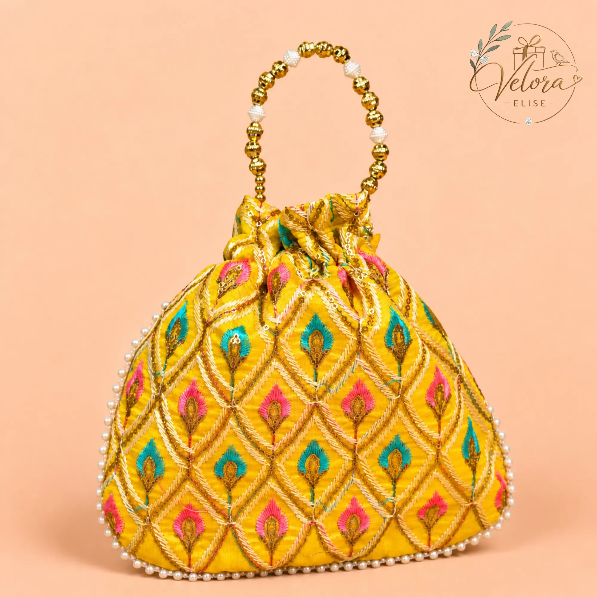 Multicolour Designer Embroidered Potli Bag