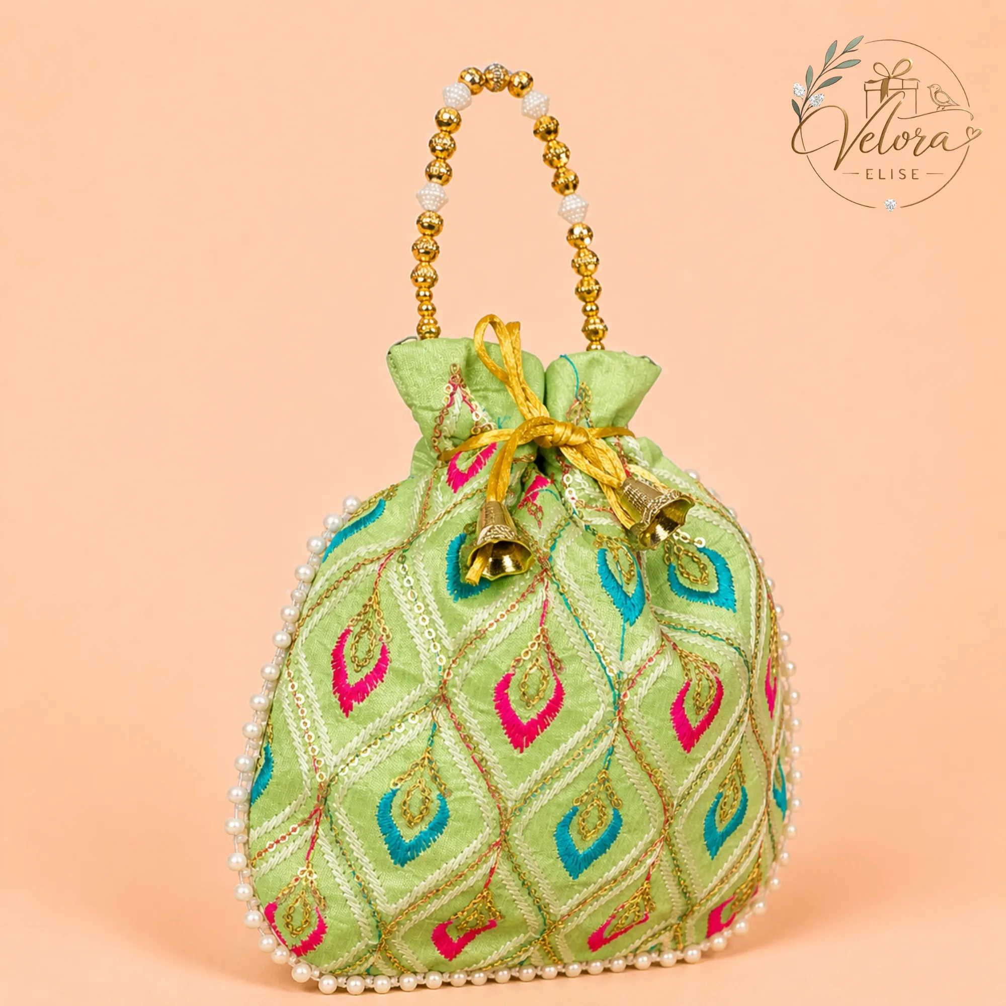 Multicolour Designer Embroidered Potli Bag