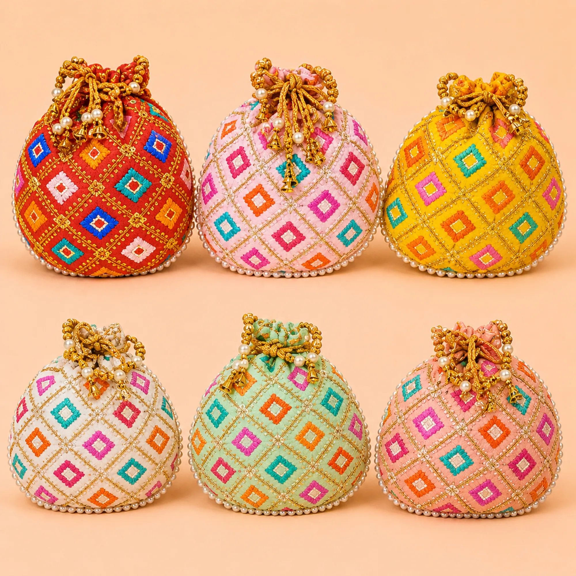 Multicolour Designer Embroidered Potli Bag