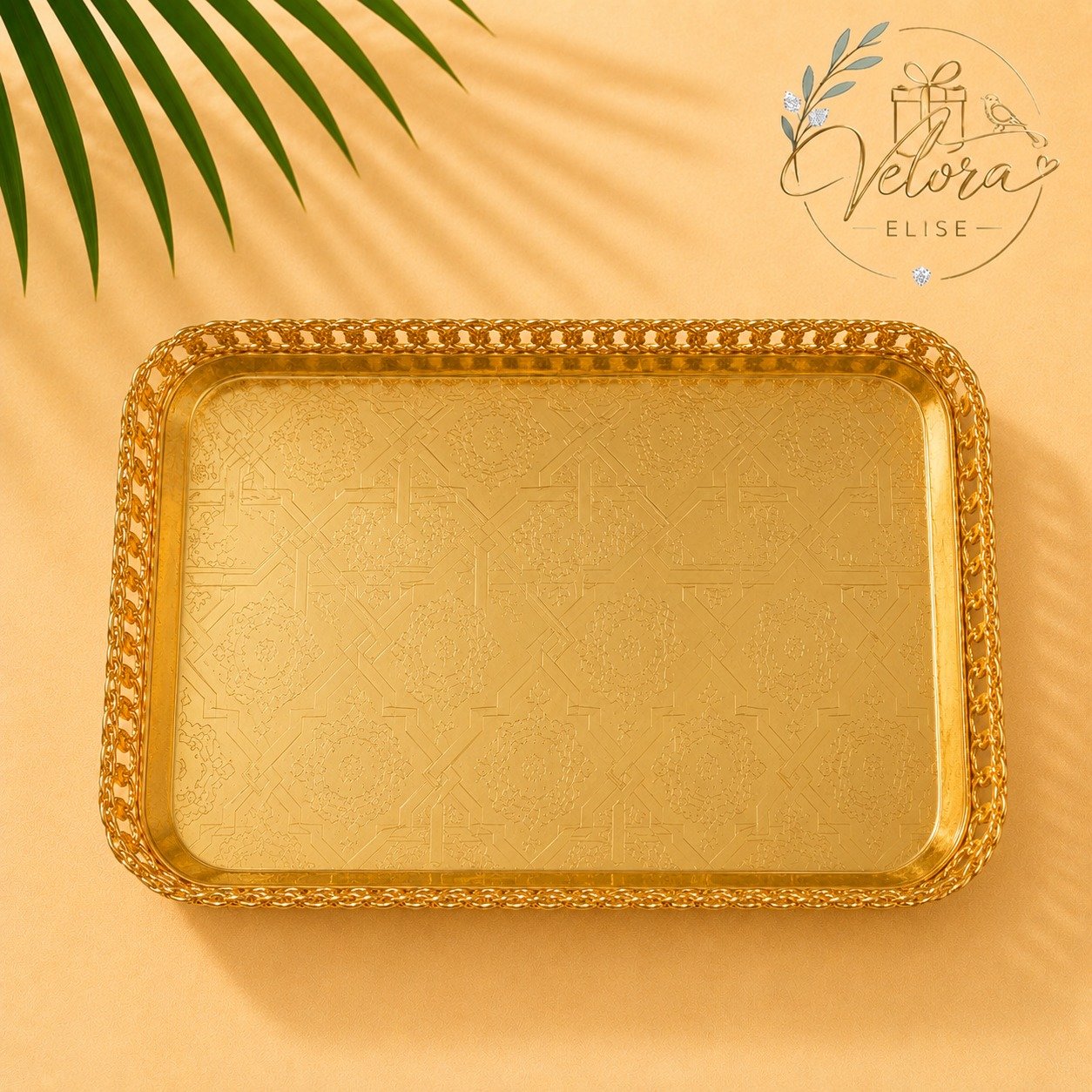 Chain Border Brass Tray