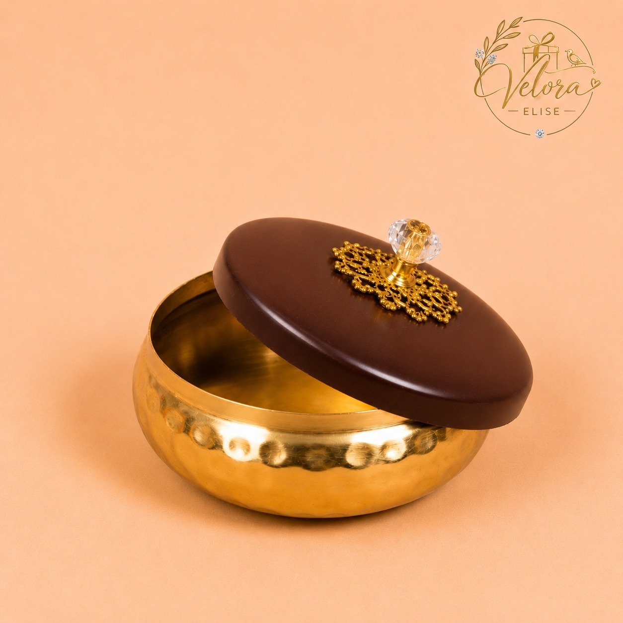 Golden Metal with Brown Lid