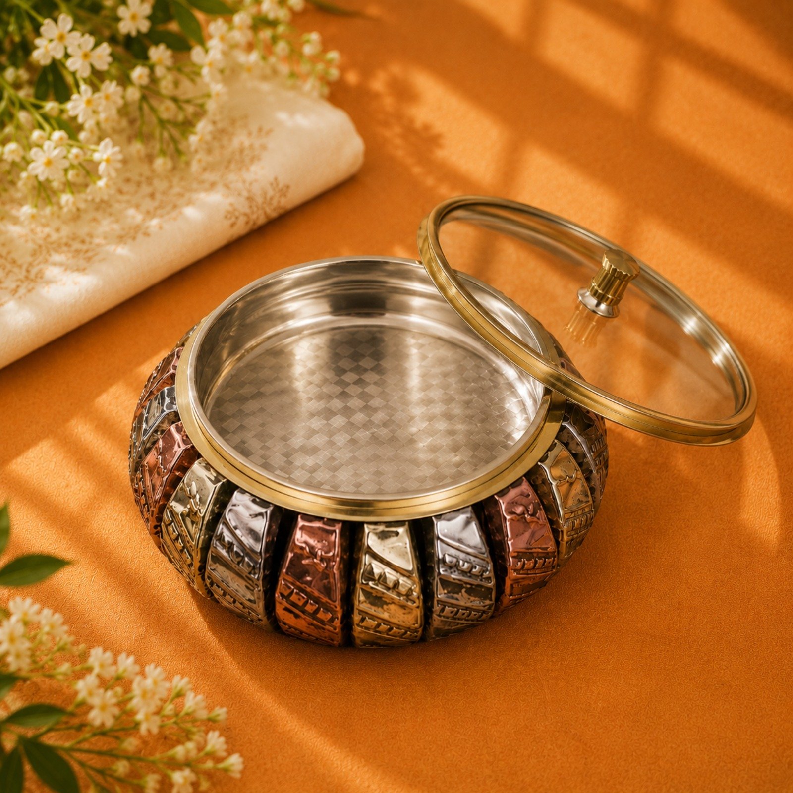 Heritage Tri-Metal Pumpkin Shaped Box
