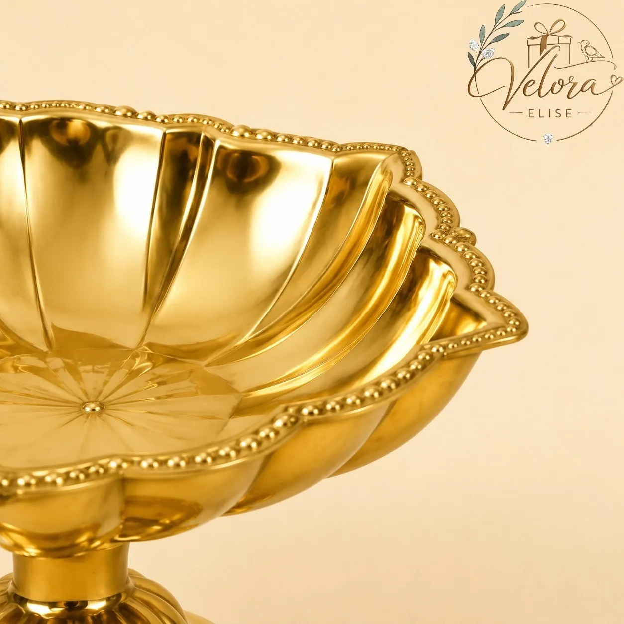 Lotus Brass Diya Set