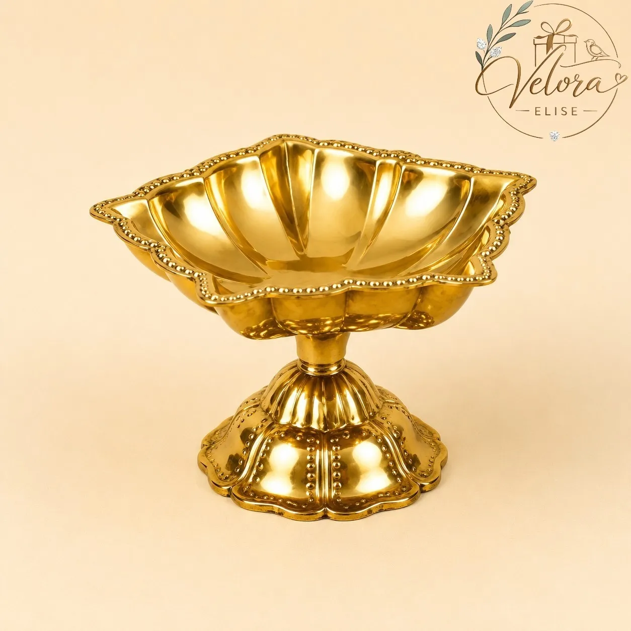 Lotus Brass Diya Set