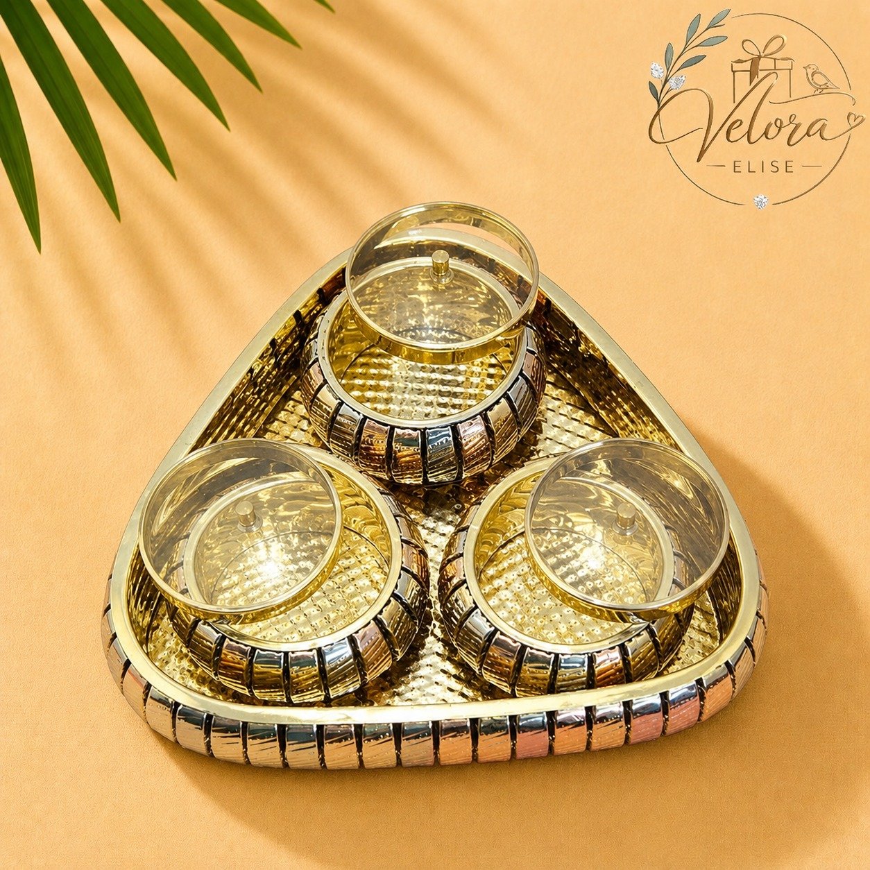 Royal Harmony Brass Tray Set