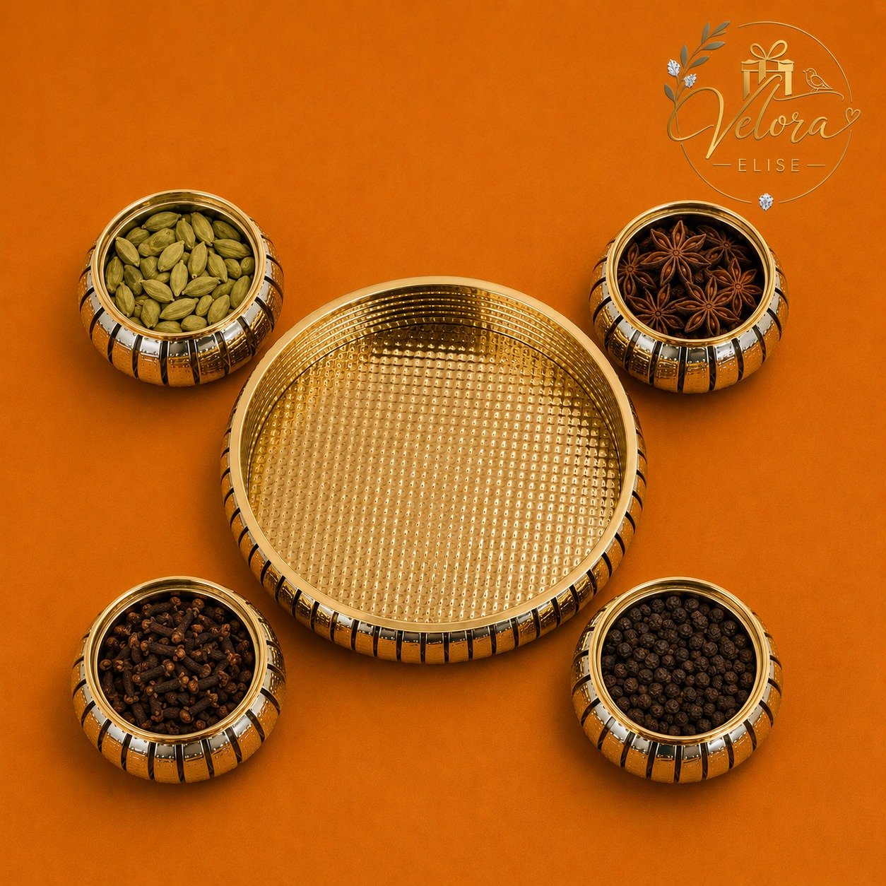 Royal Quartet Brass Tray Set