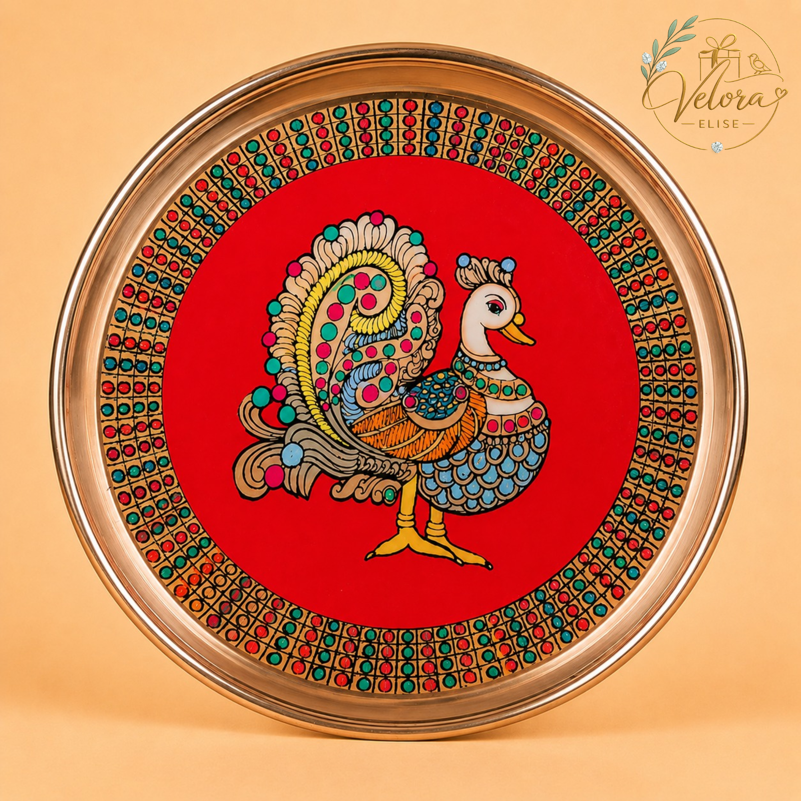 Vibrant Peacock Red Plate