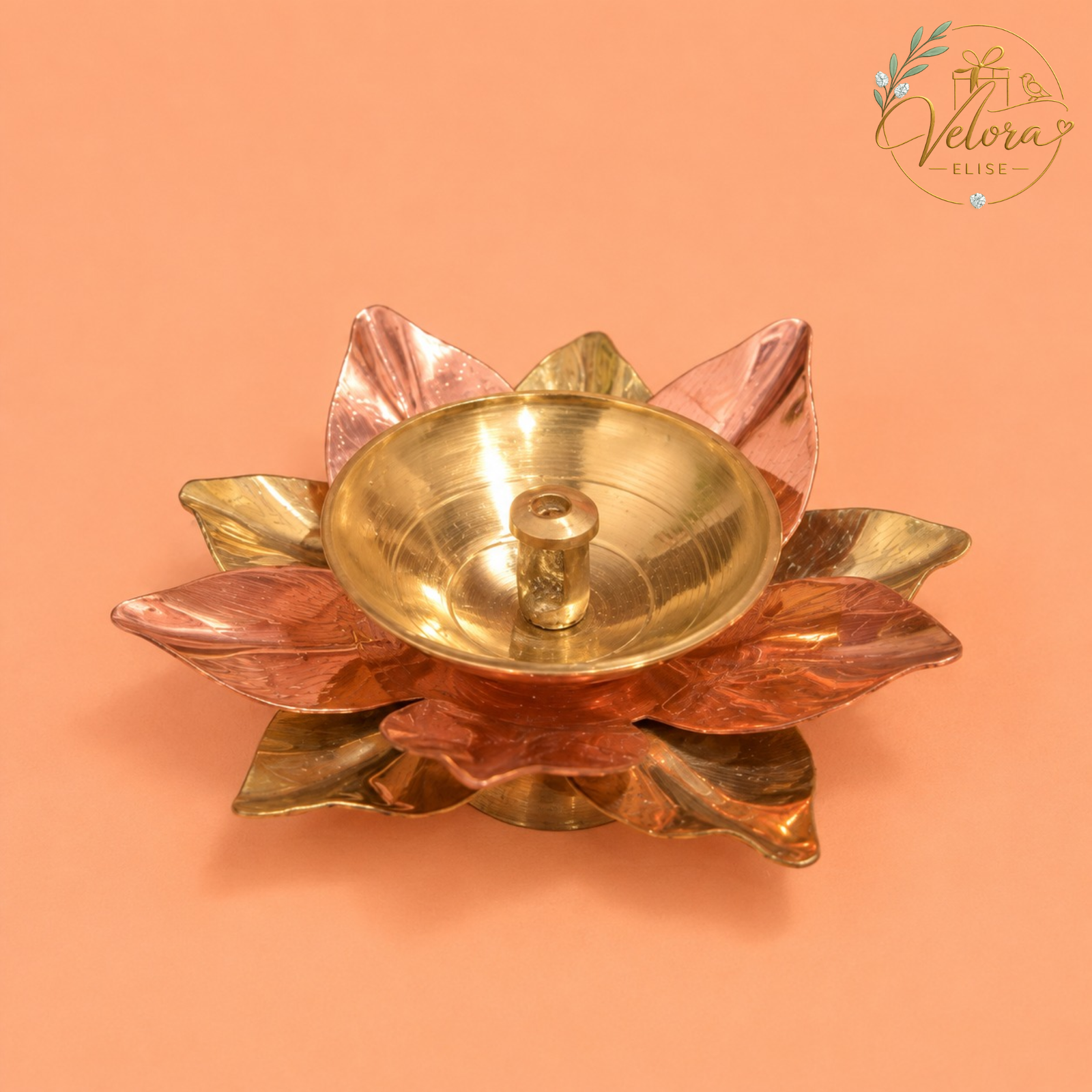 Lotus Petal Brass Diya