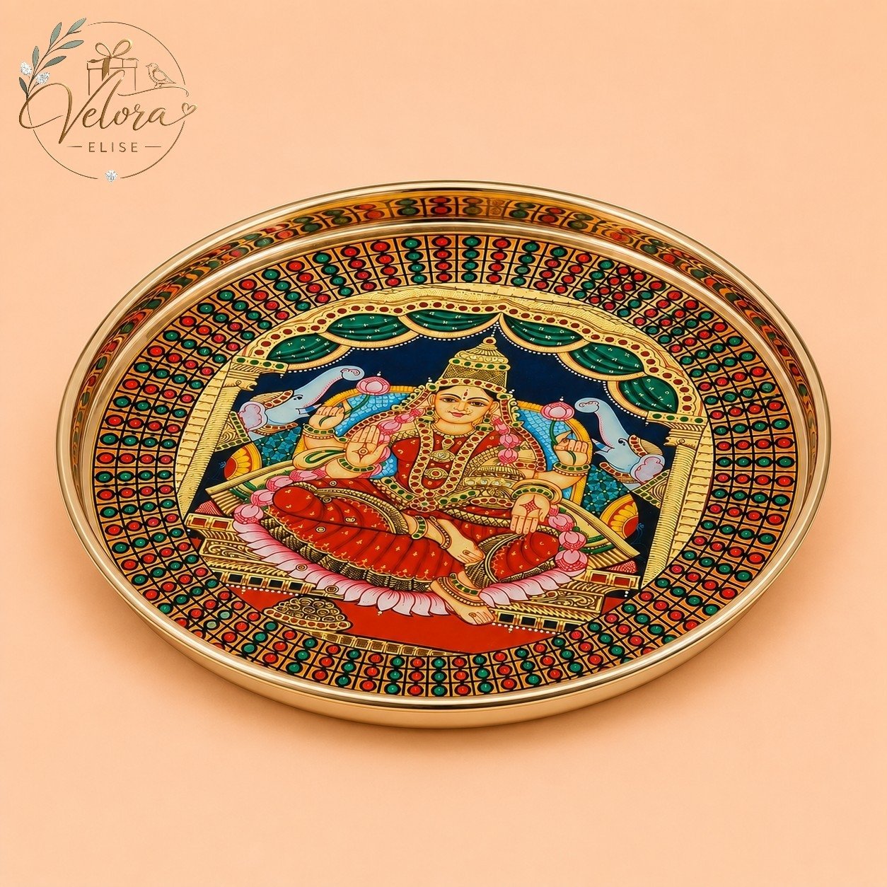 Tanjore Lakshmi Pooja Plate