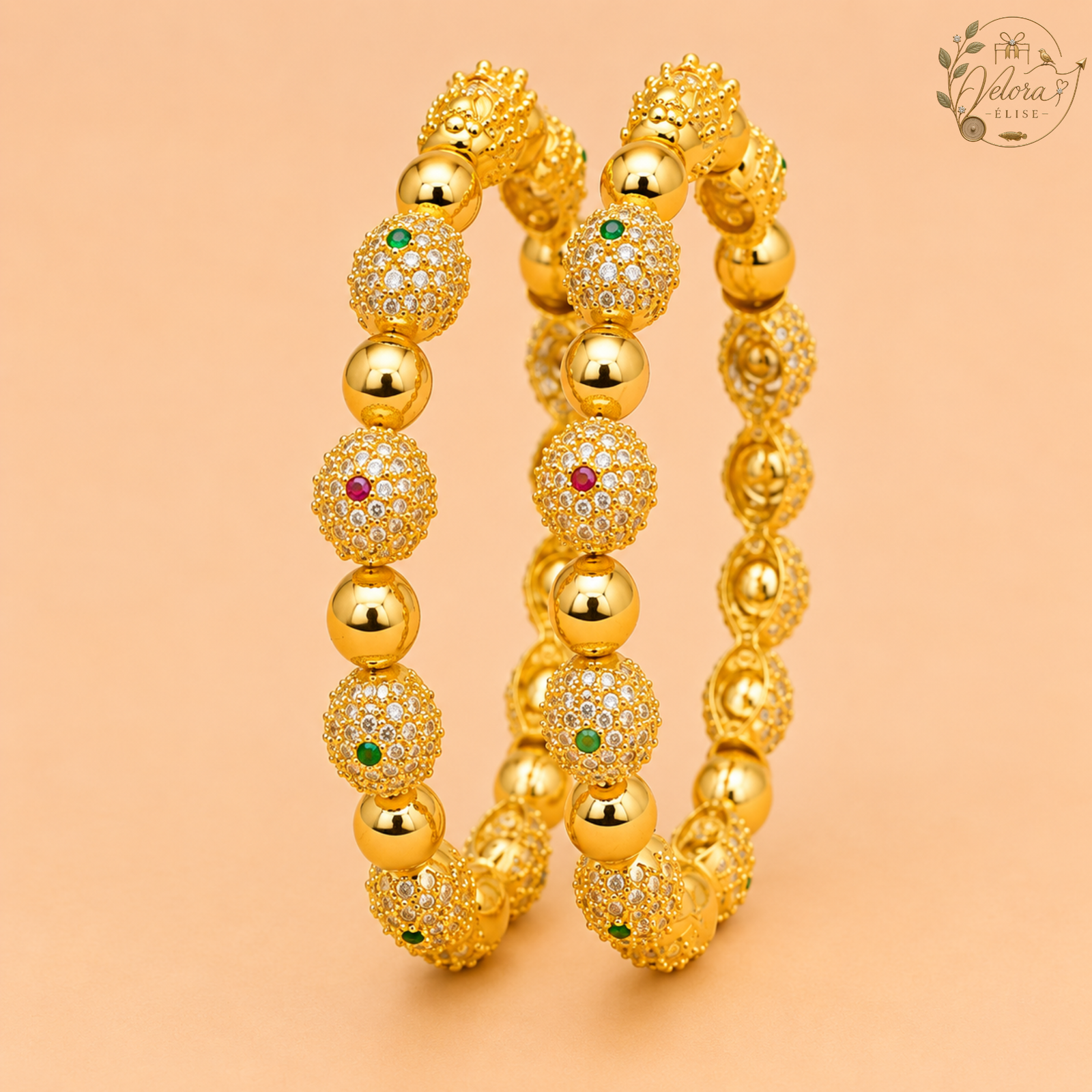Royal Floral Gold Bangles