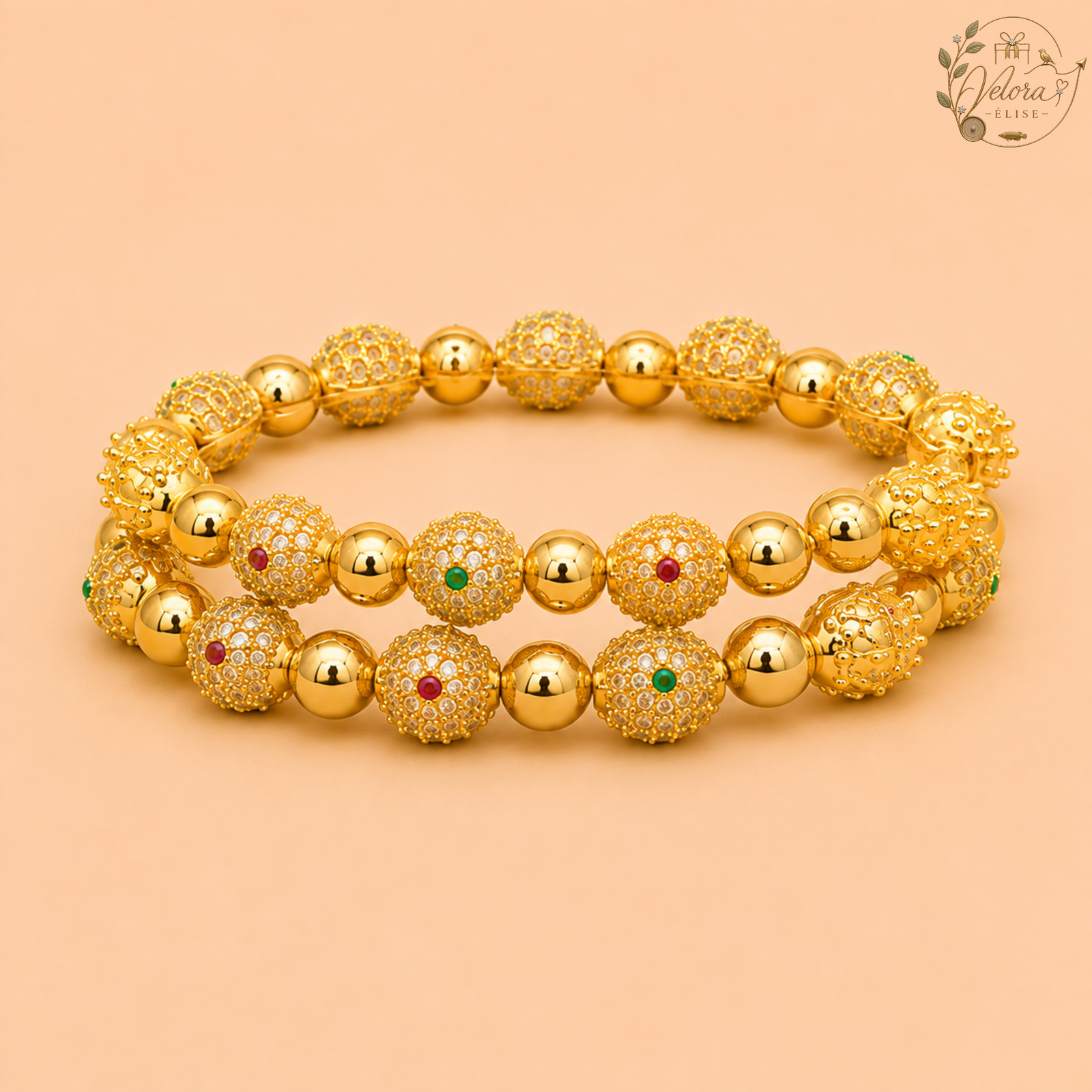 Royal Floral Gold Bangles