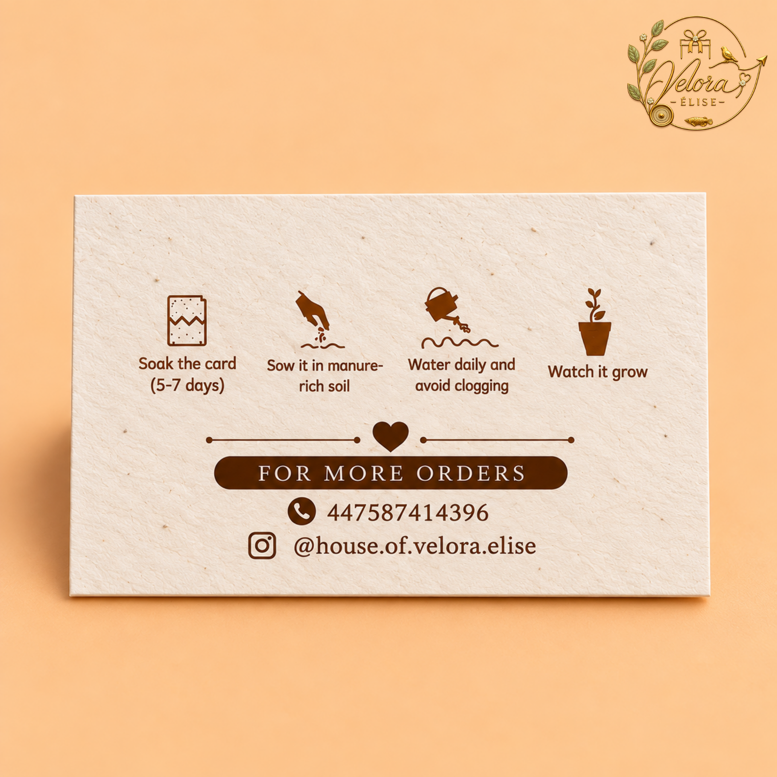 Seed Paper Thank you card
