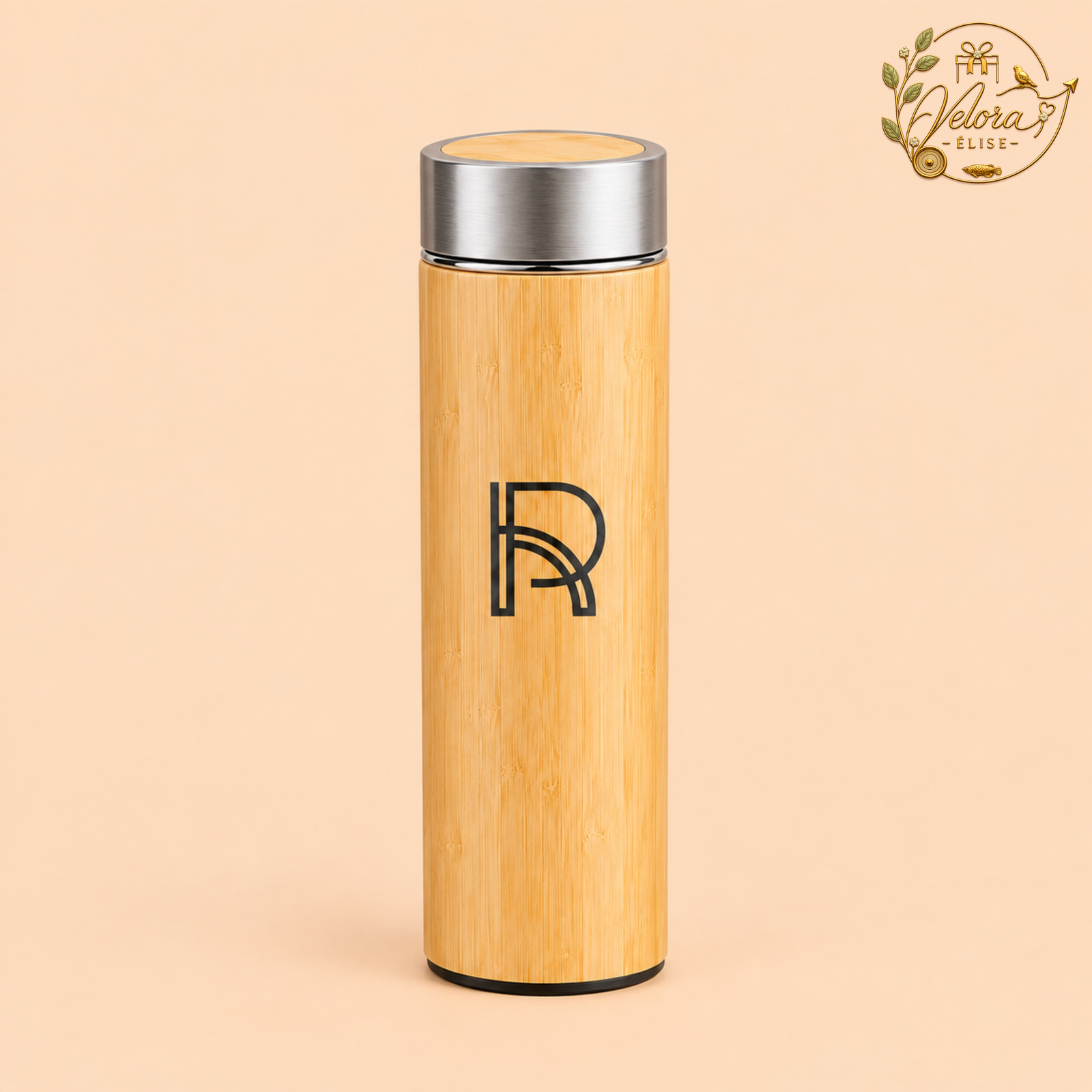 Engraved Bamboo Flask