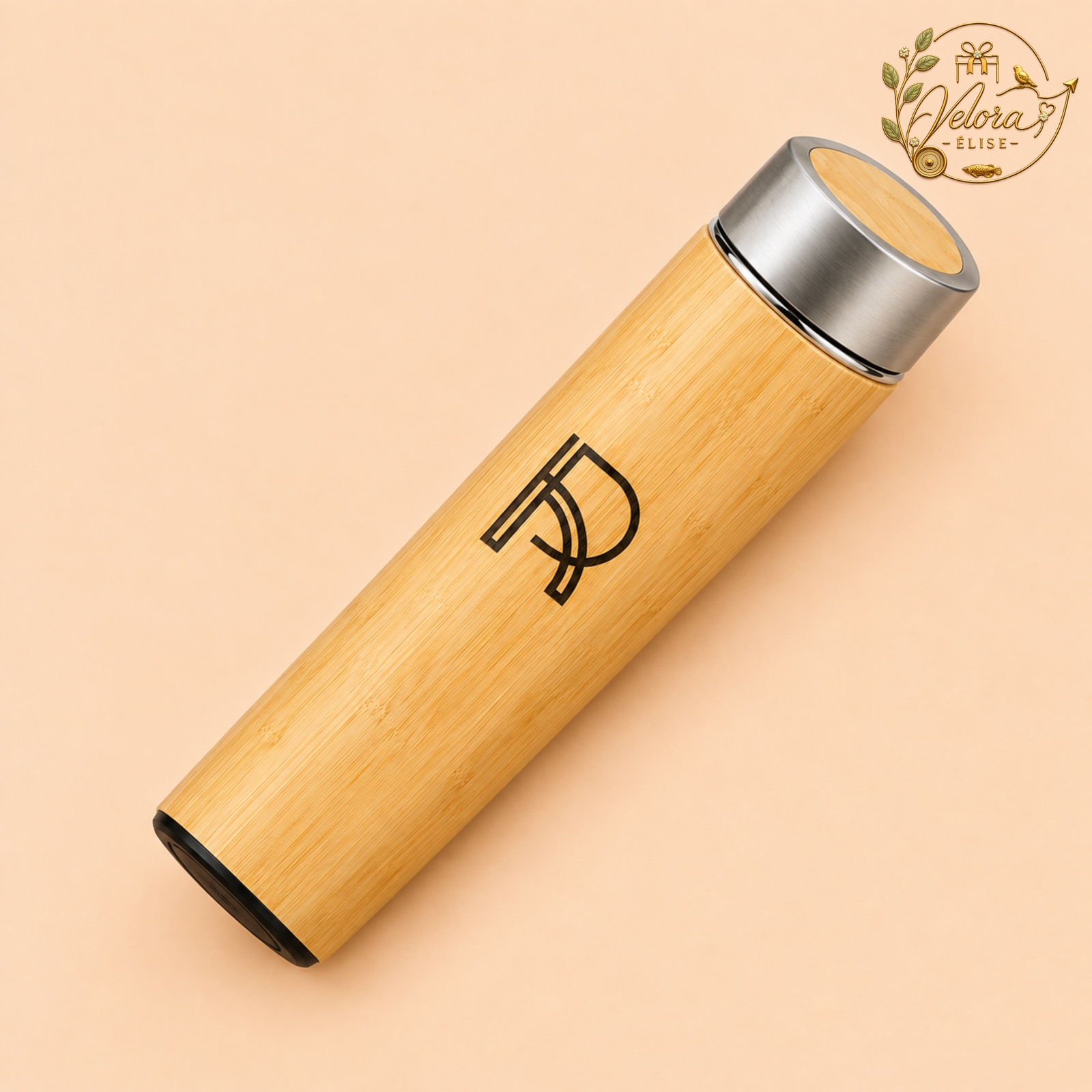 Engraved Bamboo Flask