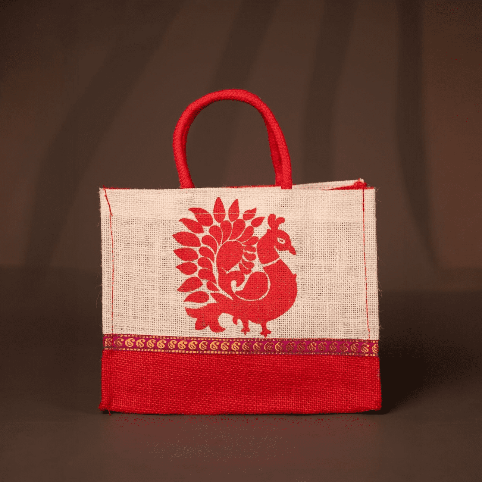 Velora Elise Rustic Heritage Jute Handbag