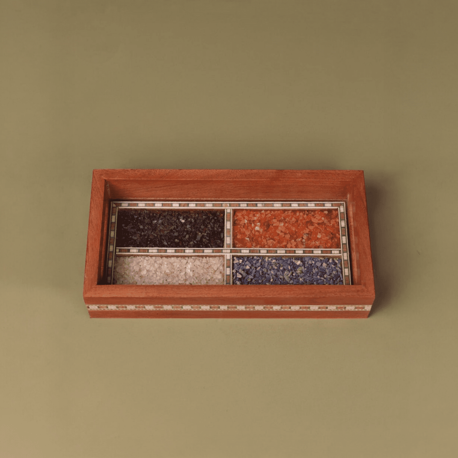 Velora Elise Artisan Stone Inlay Wooden Serving Tray