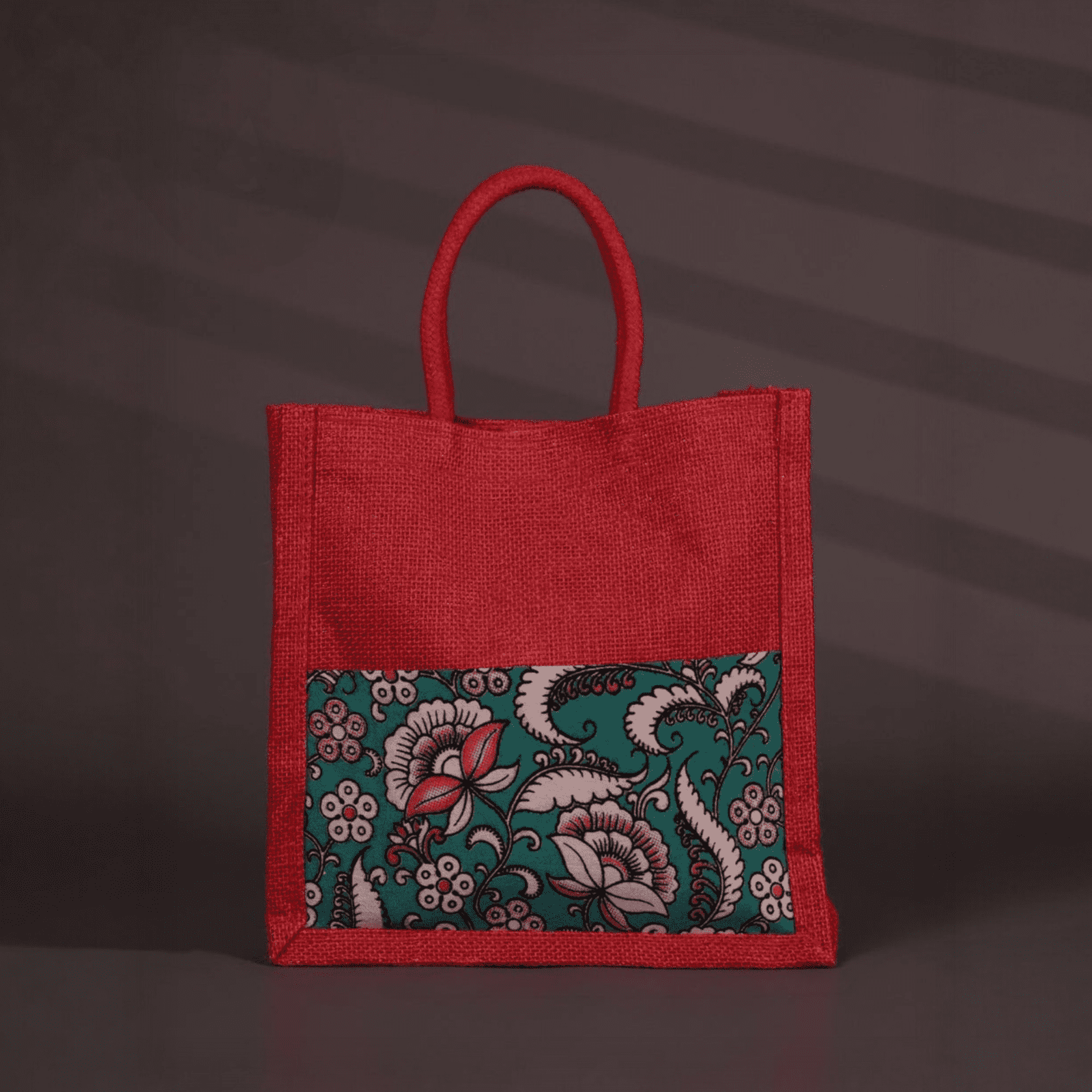 Velora Elise Floral Heritage Jute Handbag