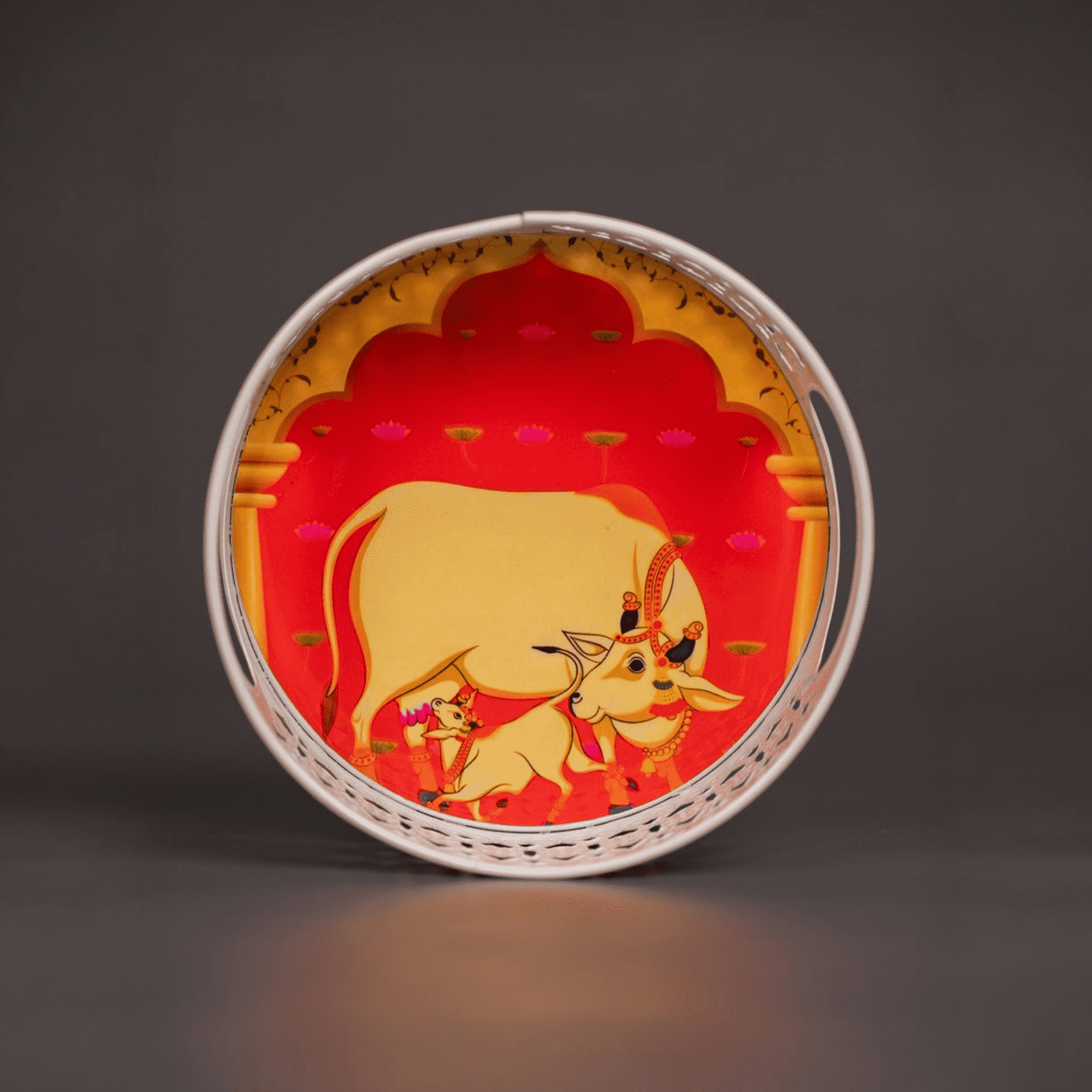 Velora Elise Sacred Kamadhenu Art Decorative Plate