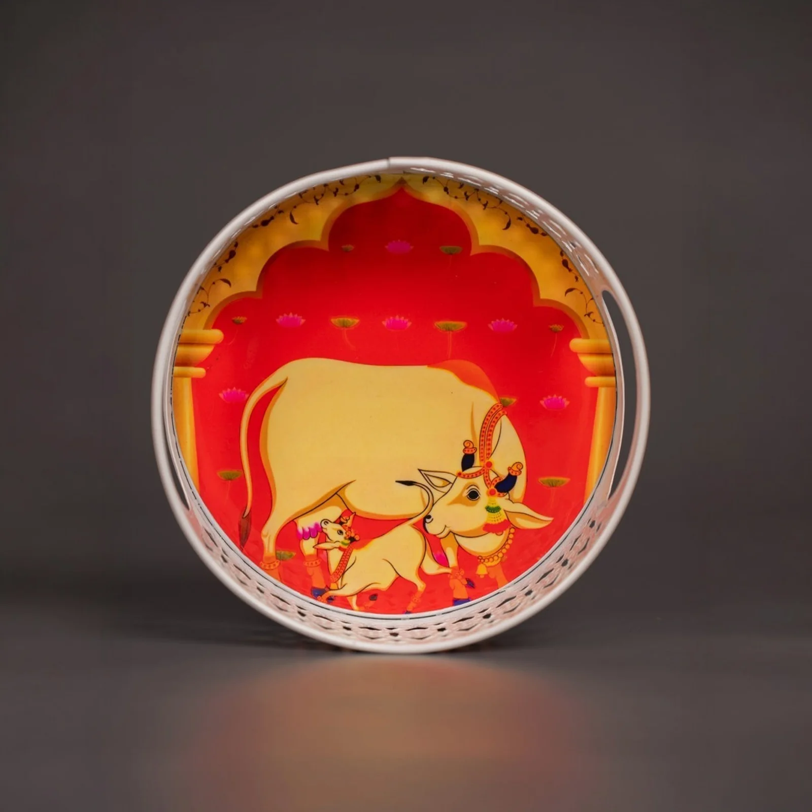 Velora Elise Sacred Kamadhenu Art Decorative Plate
