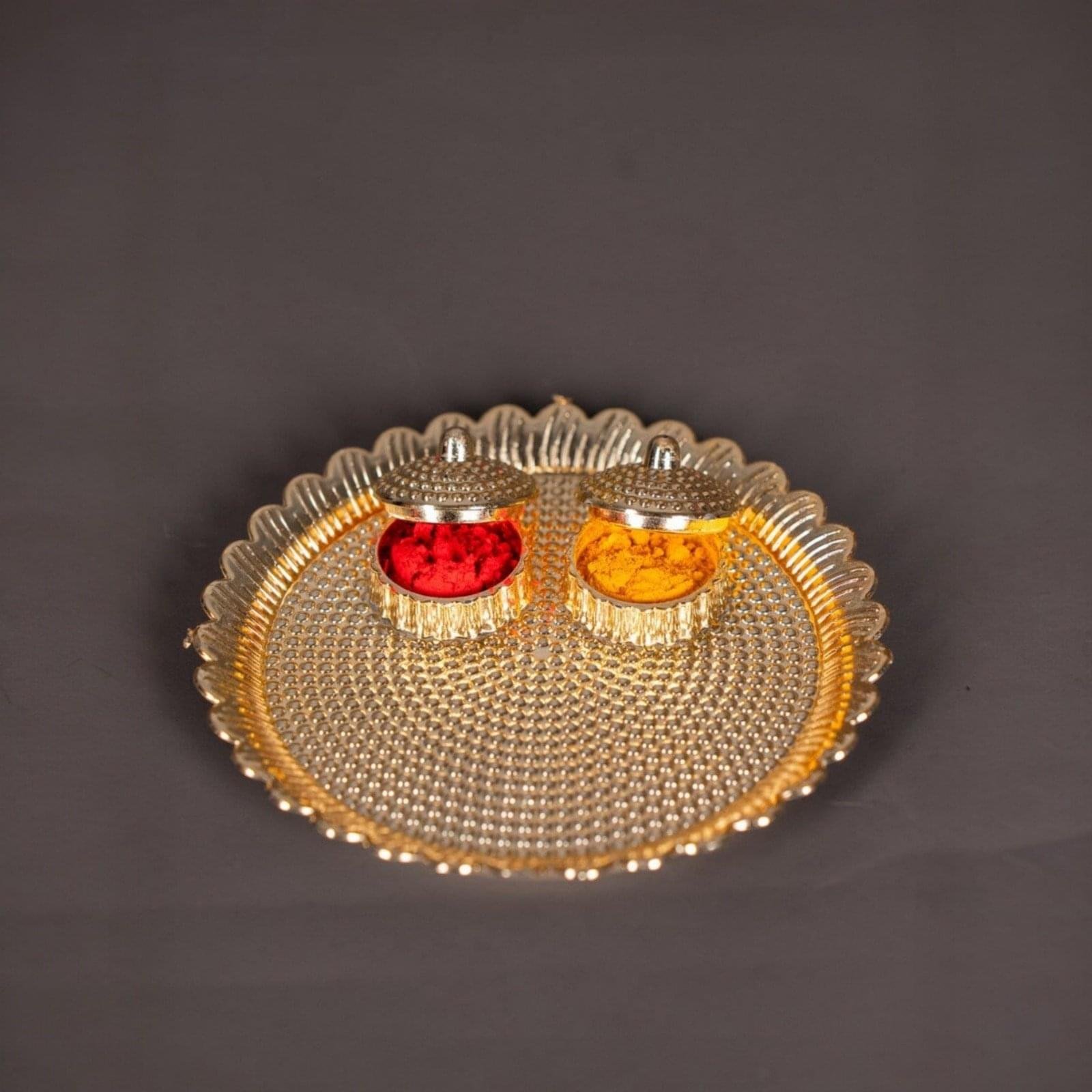 Traditional Haldi Kumkum Pooja Thali Set