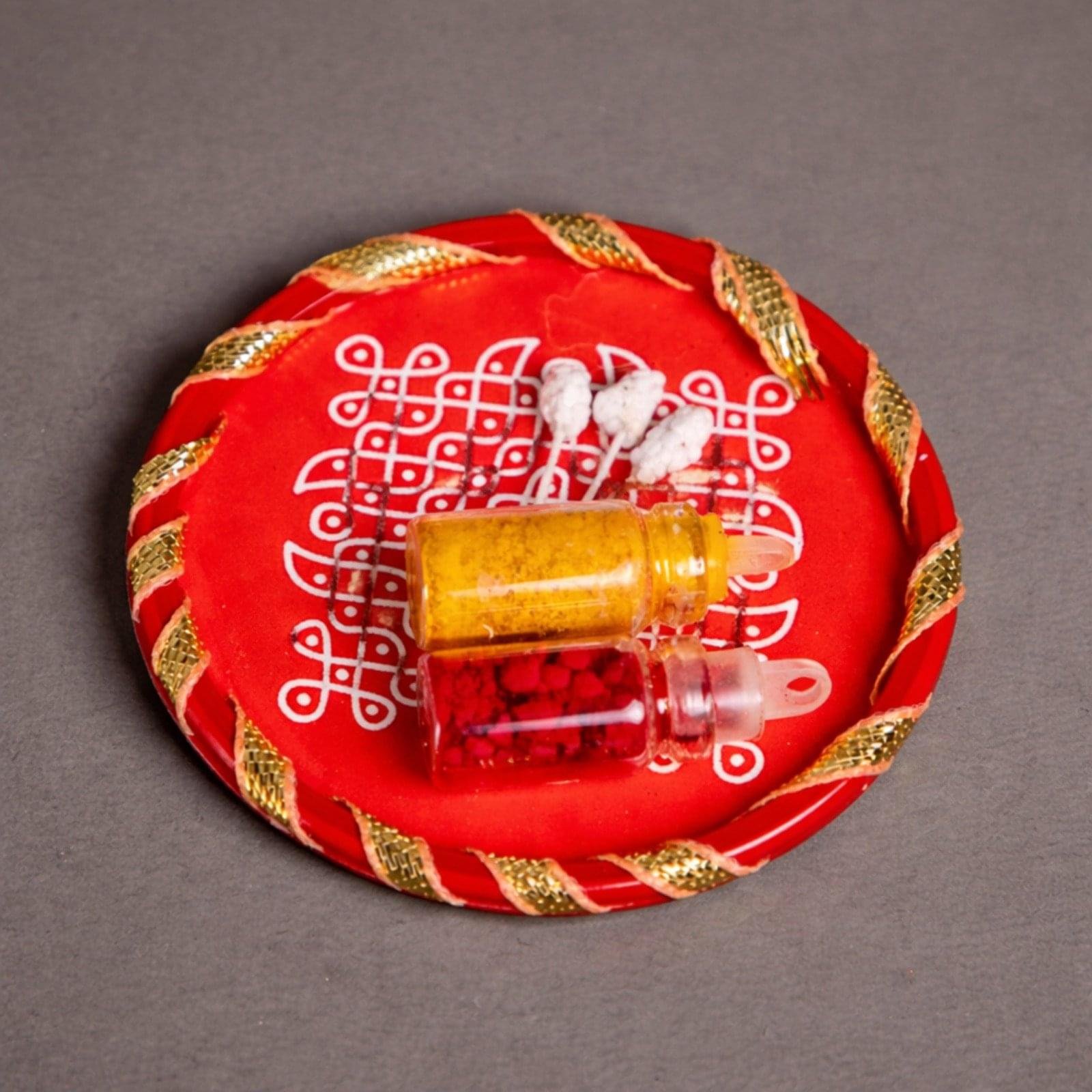 Traditional Kumkum Tilak Pooja Thali