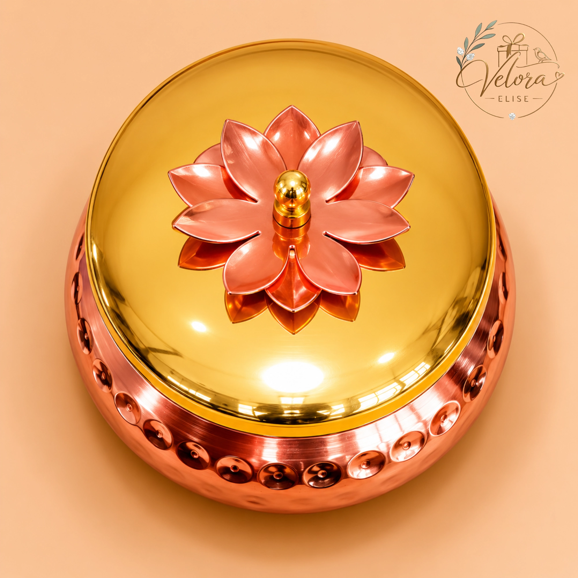 Rose Gold Lotus Jar