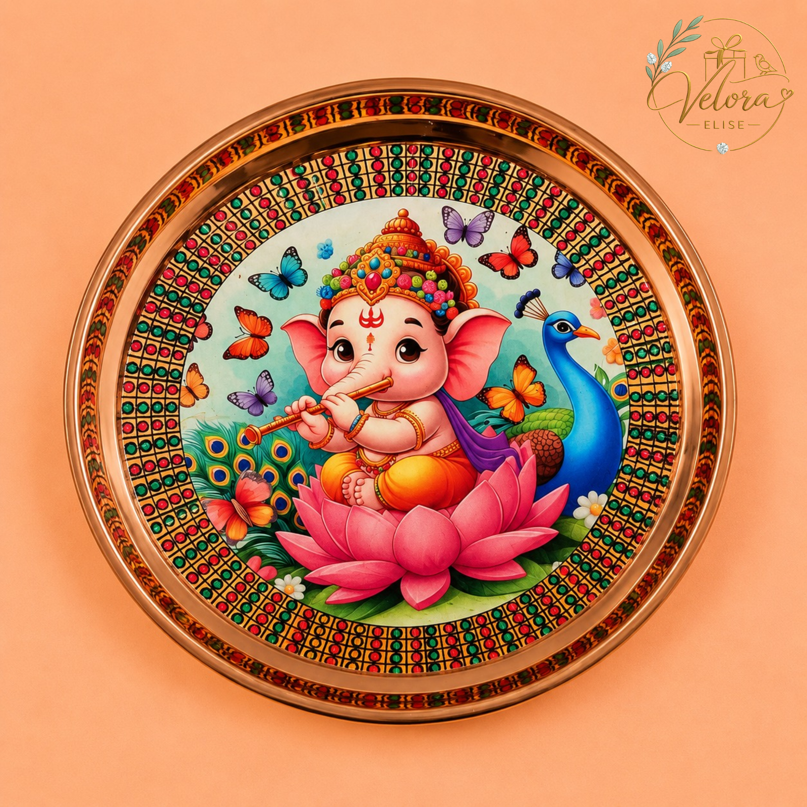 Ganesha Butterfly Plate