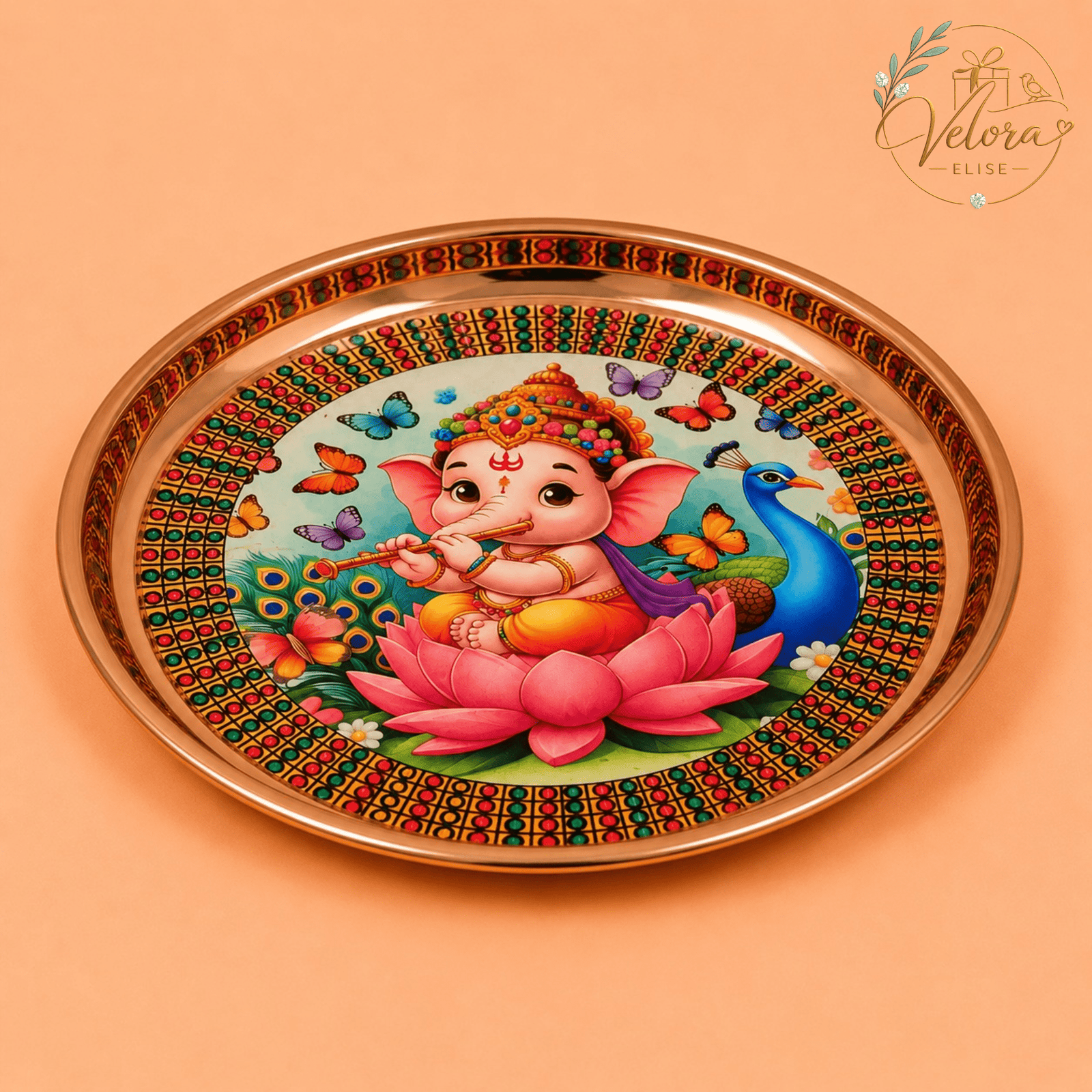 Ganesha Butterfly Plate